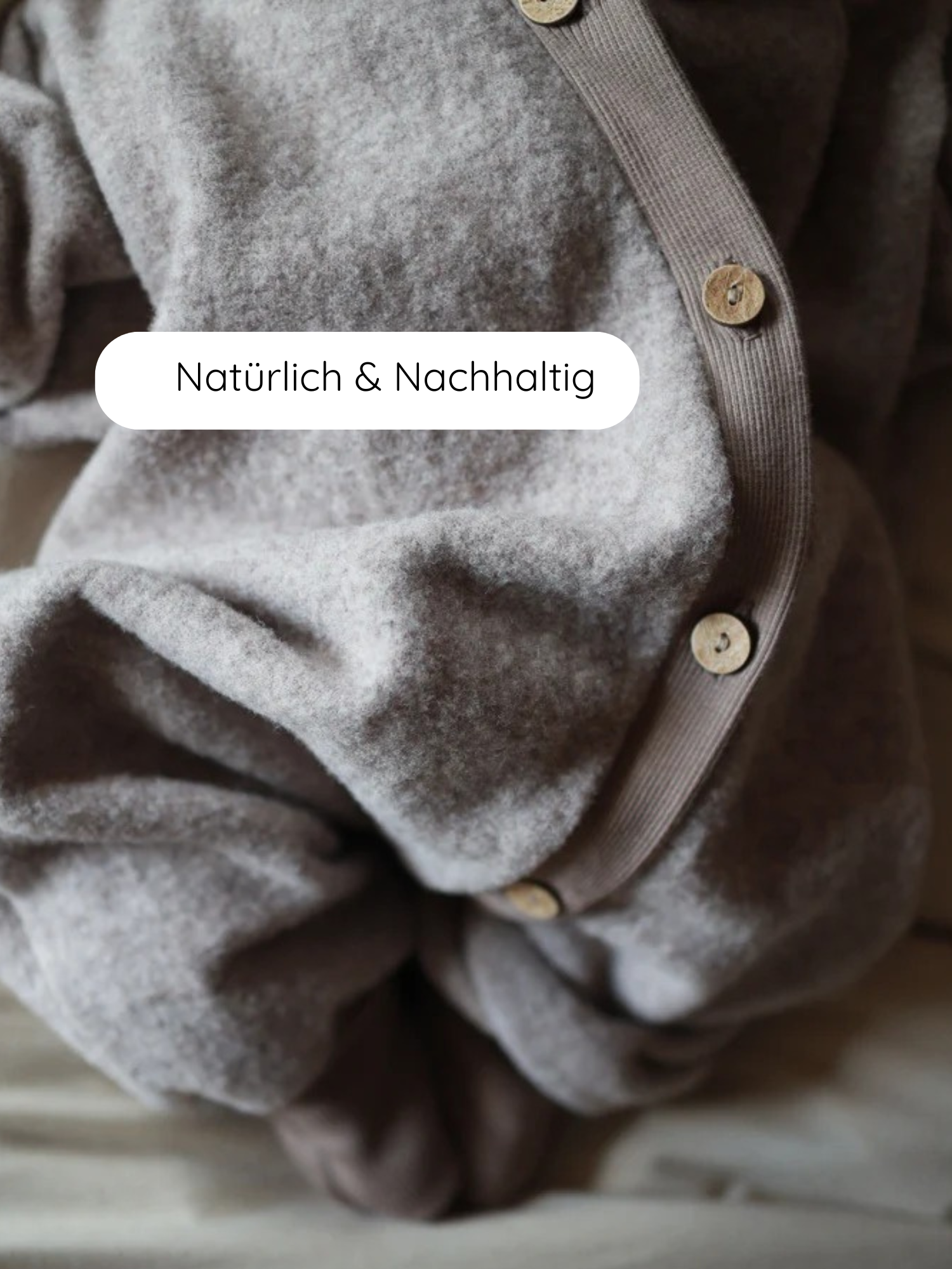 Kuschelanzug Merino Wollfleece - Hafer