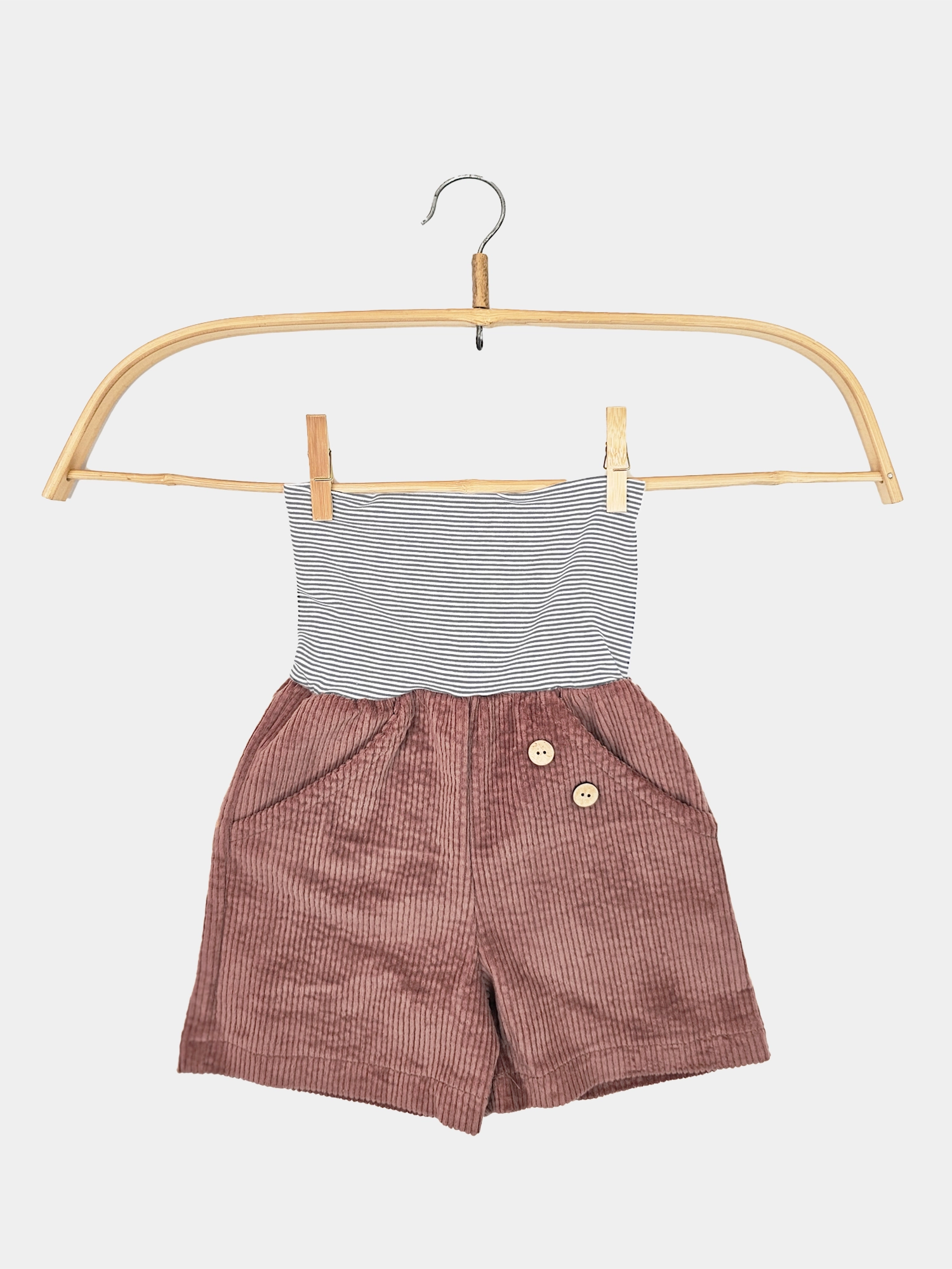 Kurze Buxe Breitcord Stretch - Rosenholz