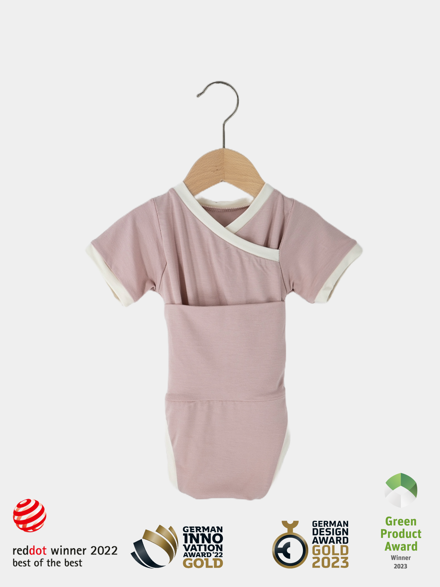 Kurzarm Loopbody Bambusviskose - Rosa, ein weicher, elastischer Babybody ohne Knöpfe, ideal für den Sommer. Perfekt für Garten und Strand, bietet er Komfort und schnelles An- und Ausziehen.
