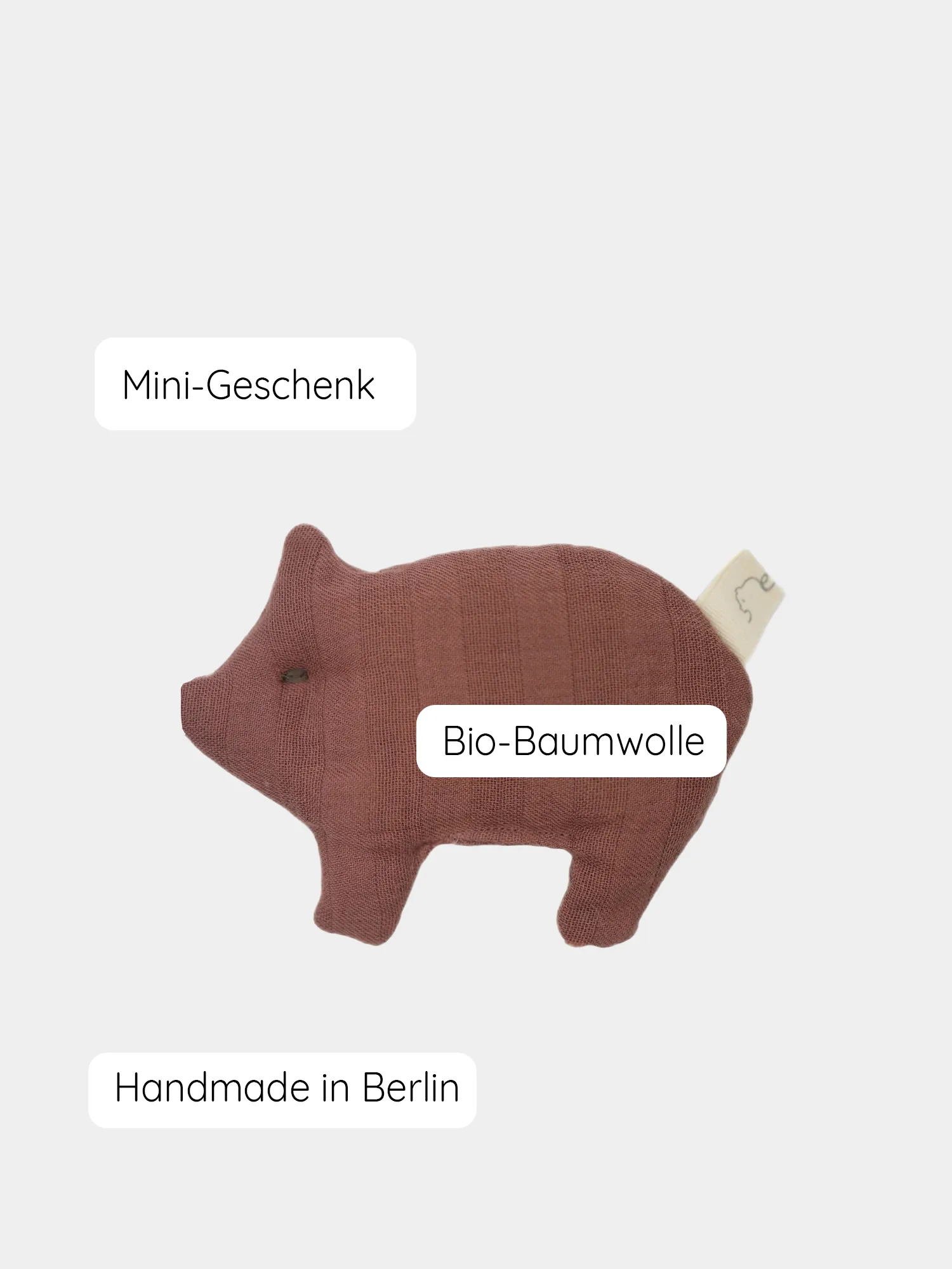 Kleines Schweinchen Bio-Musselin - Zimt