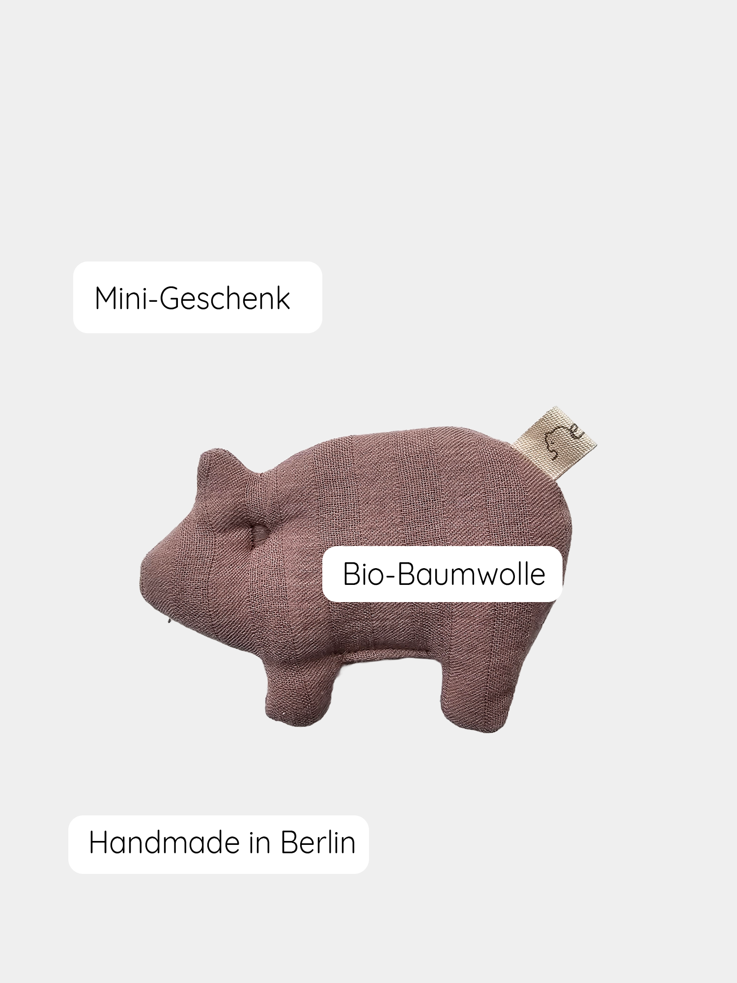 Kleines Schweinchen Bio-Musselin - Rosé