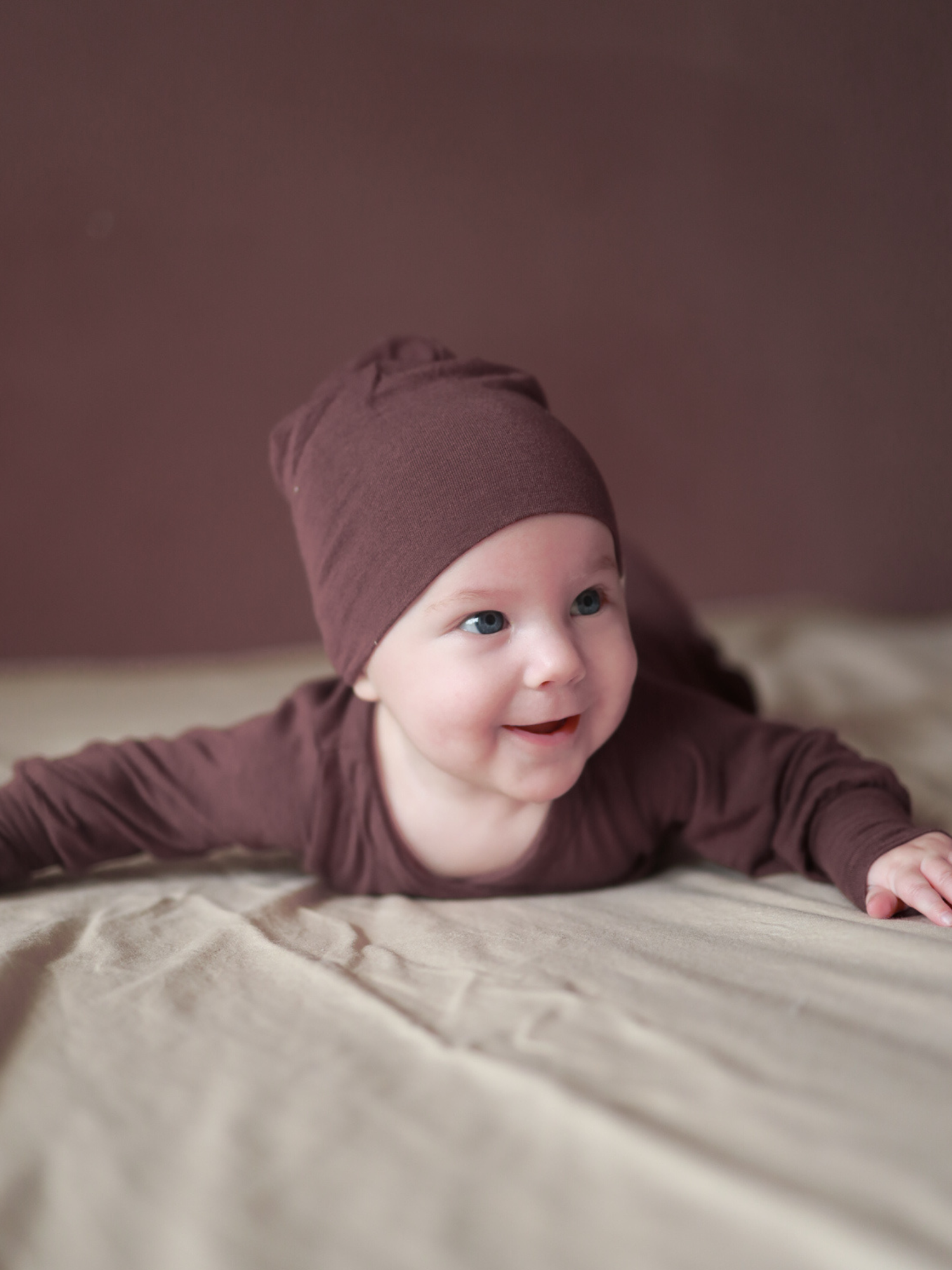 Loopbody cashmere blend - growing baby bodysuit - Mauve