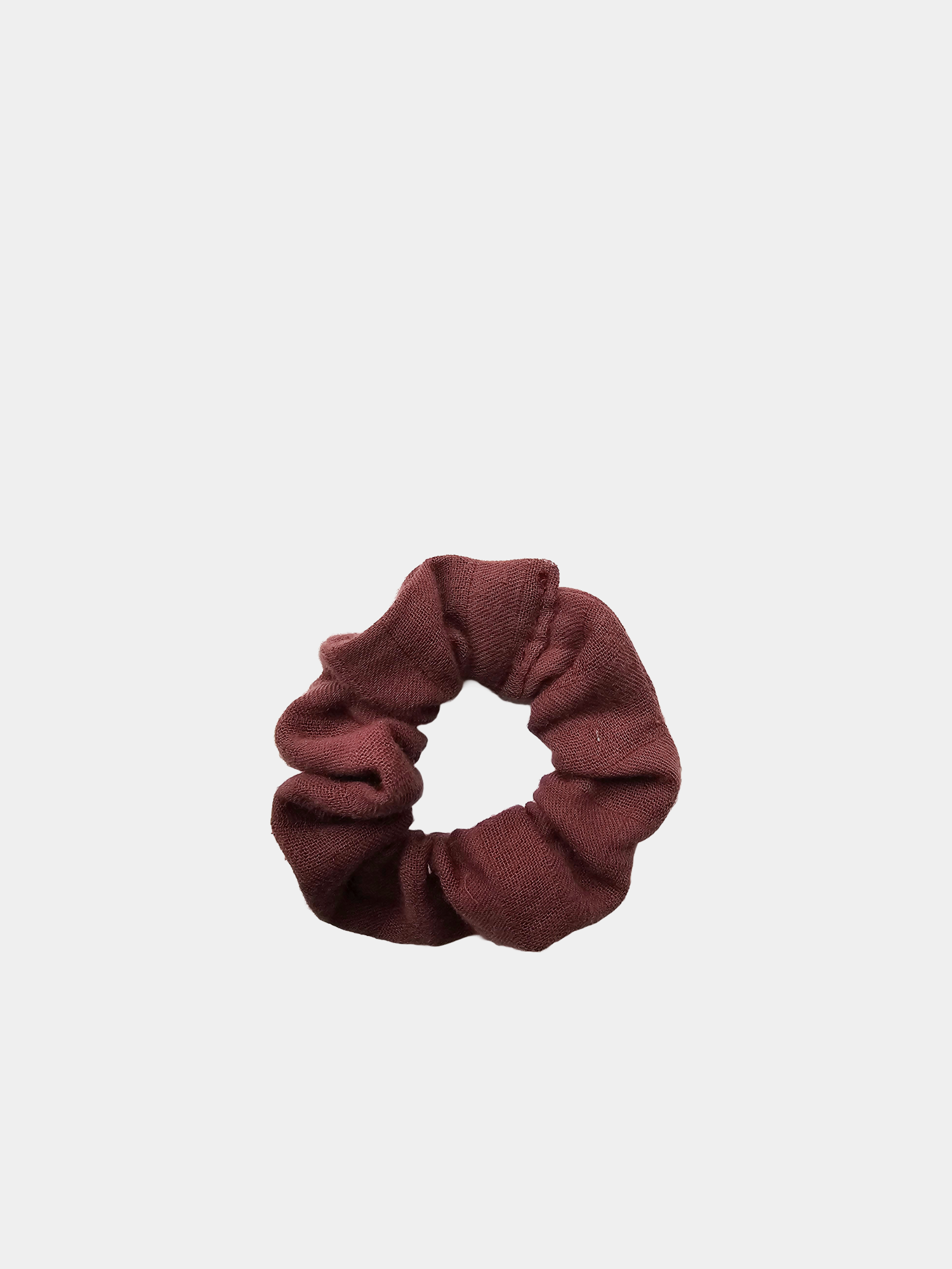 Upcycling Scrunchies Bio-Musselin-Burgund