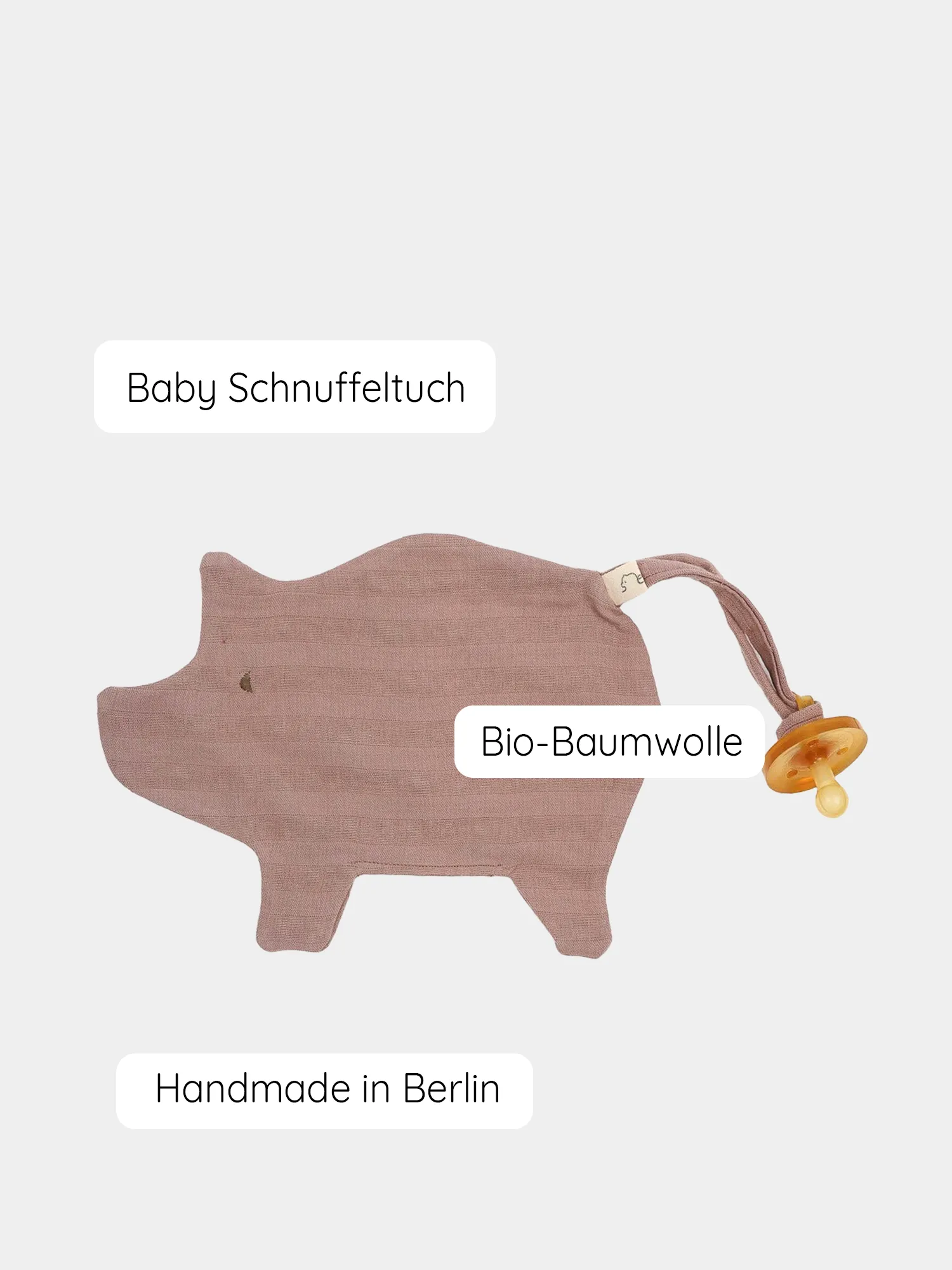 Schnullertuch  Bio-Musselin - Rosé