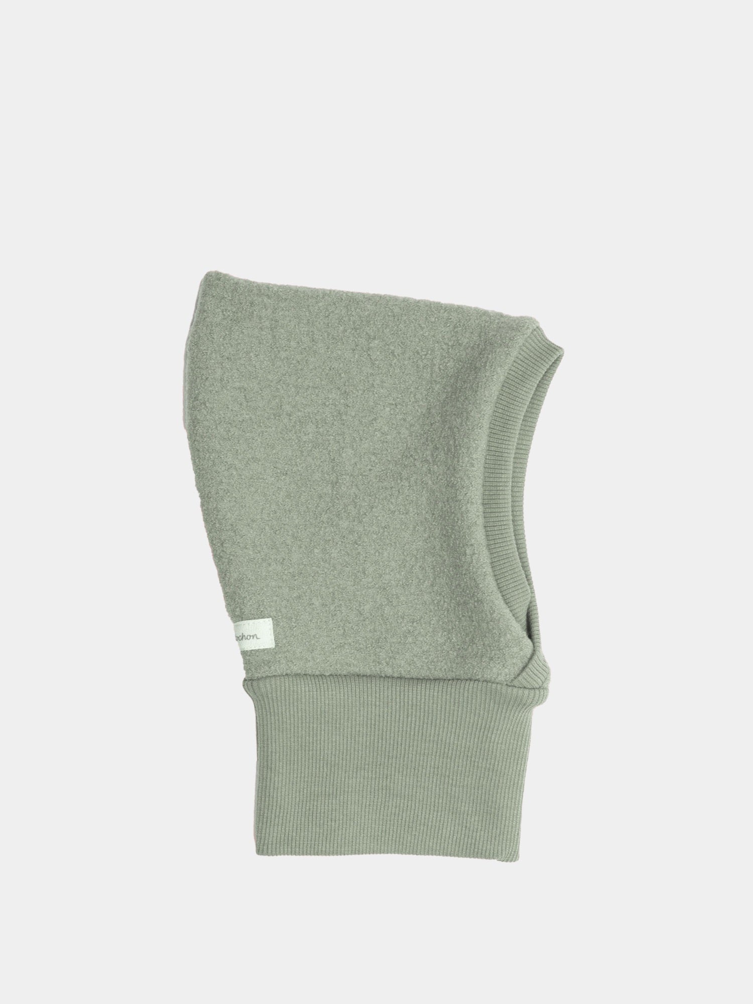 Schlupfmütze Wollwalk Aqua Gr. Mini: Eine neue, fleeceartige Balaclava/Haube mit geripptem Strickbund um das Gesichts- und Halsloch, ideal als Kälteschutz für Kinder.