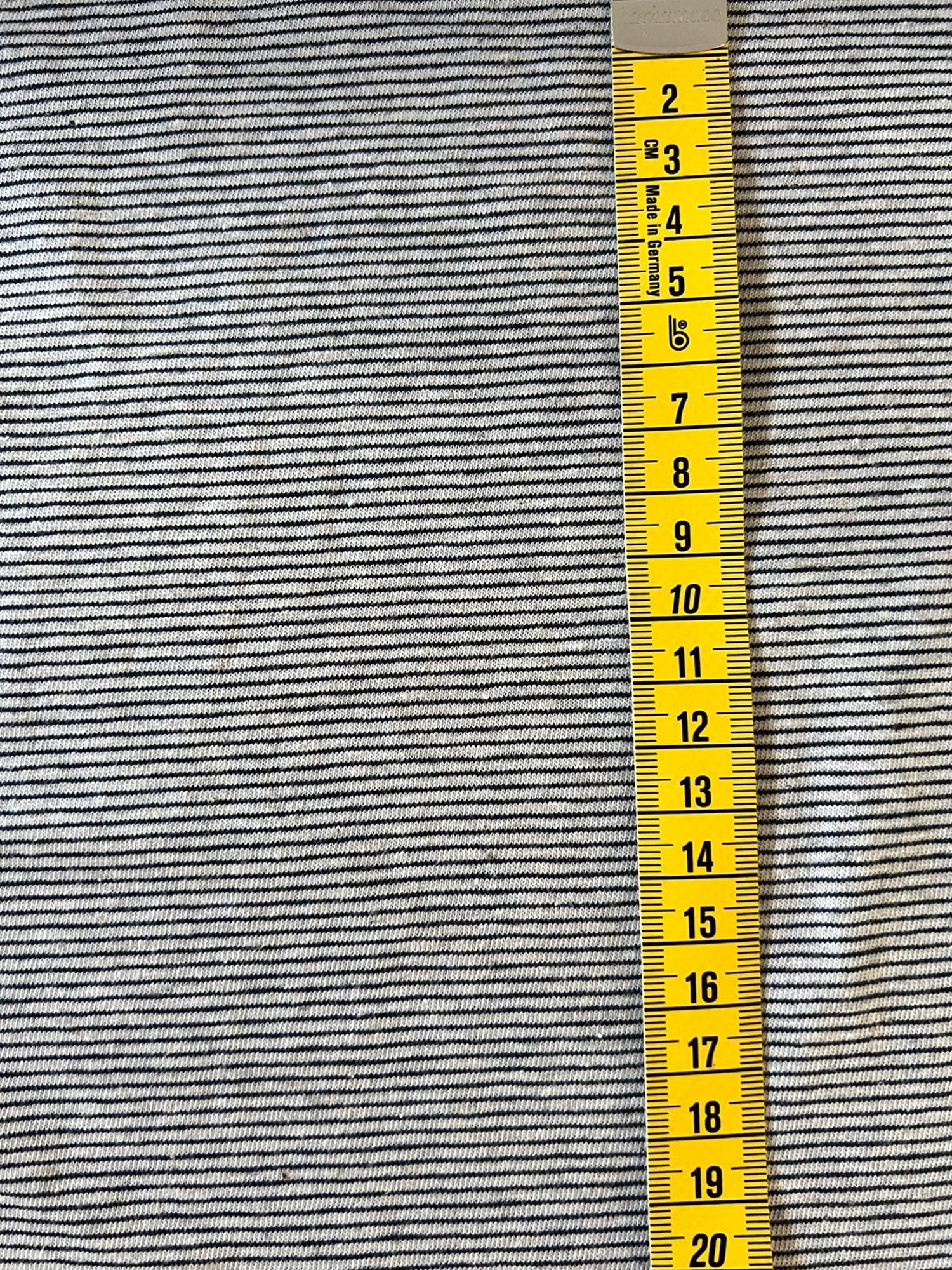Jersey Marine feine Streifen aus Leinen/Baumwolle ohne Elasthan 140g/m²