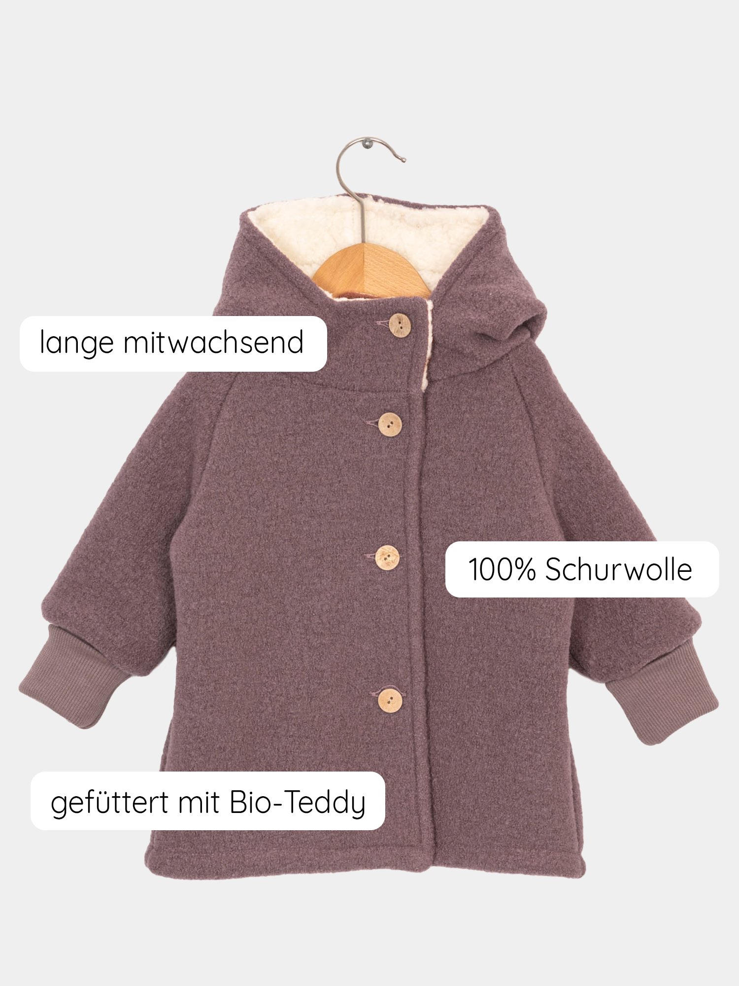 Wollwalkjacke und Winterjacke für Kinder. Handgenäht in Berlin