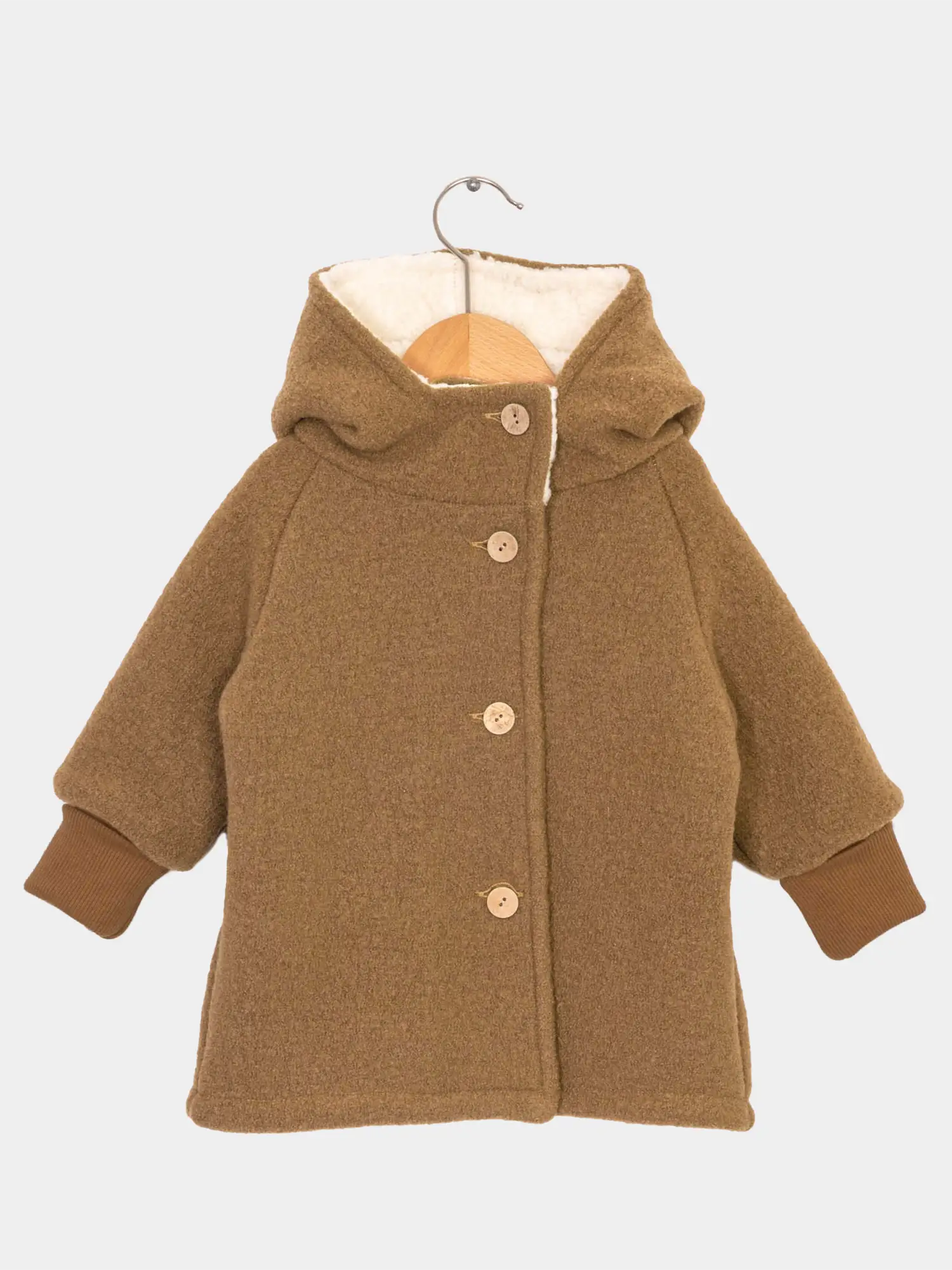Baby Kapuzenjacke Teddy Teddy-Wichteljacke Wollwalk Kamel – Extra