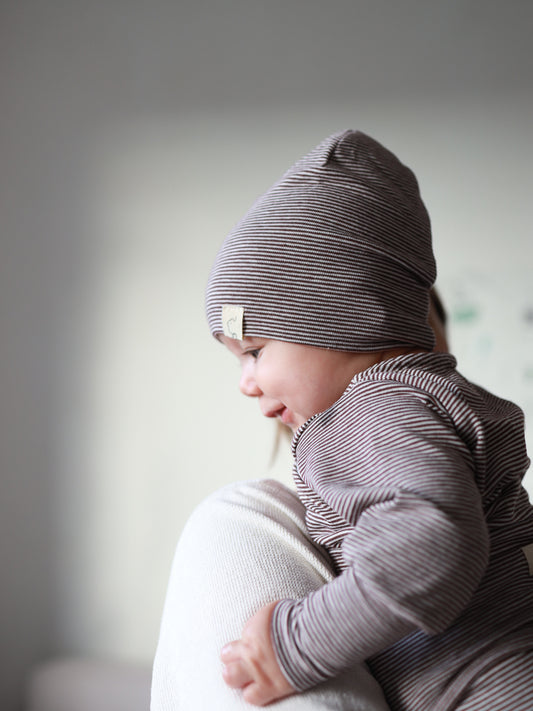 Ringel Beanie Bio-Baumwolle