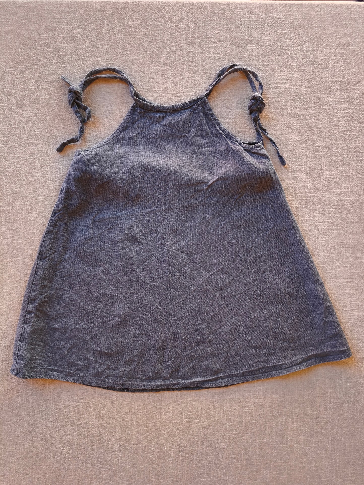 Hängerchen Leinen Jeansblau Gr 6/7Y