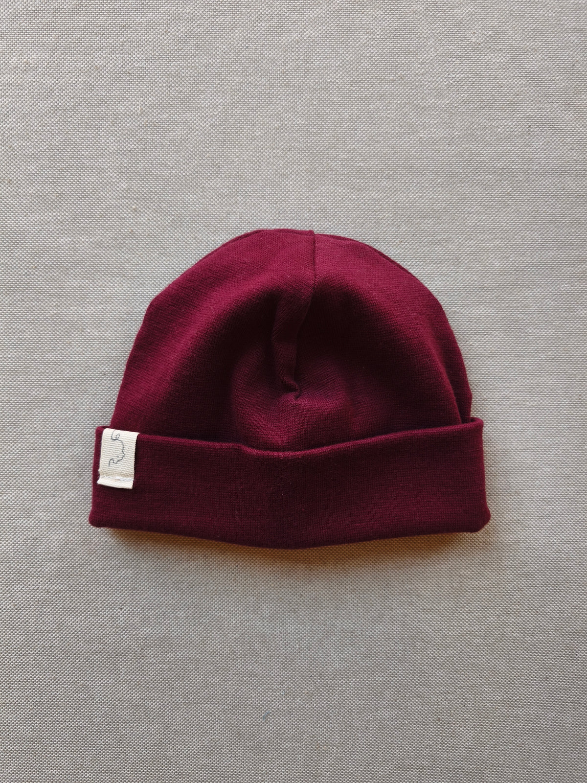 Beanie Baumwolle Burgund Gr 0M-6M