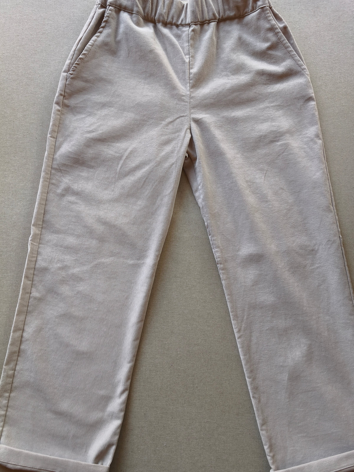 Frauen Palazzo Hose Feincord Sand Gr S
