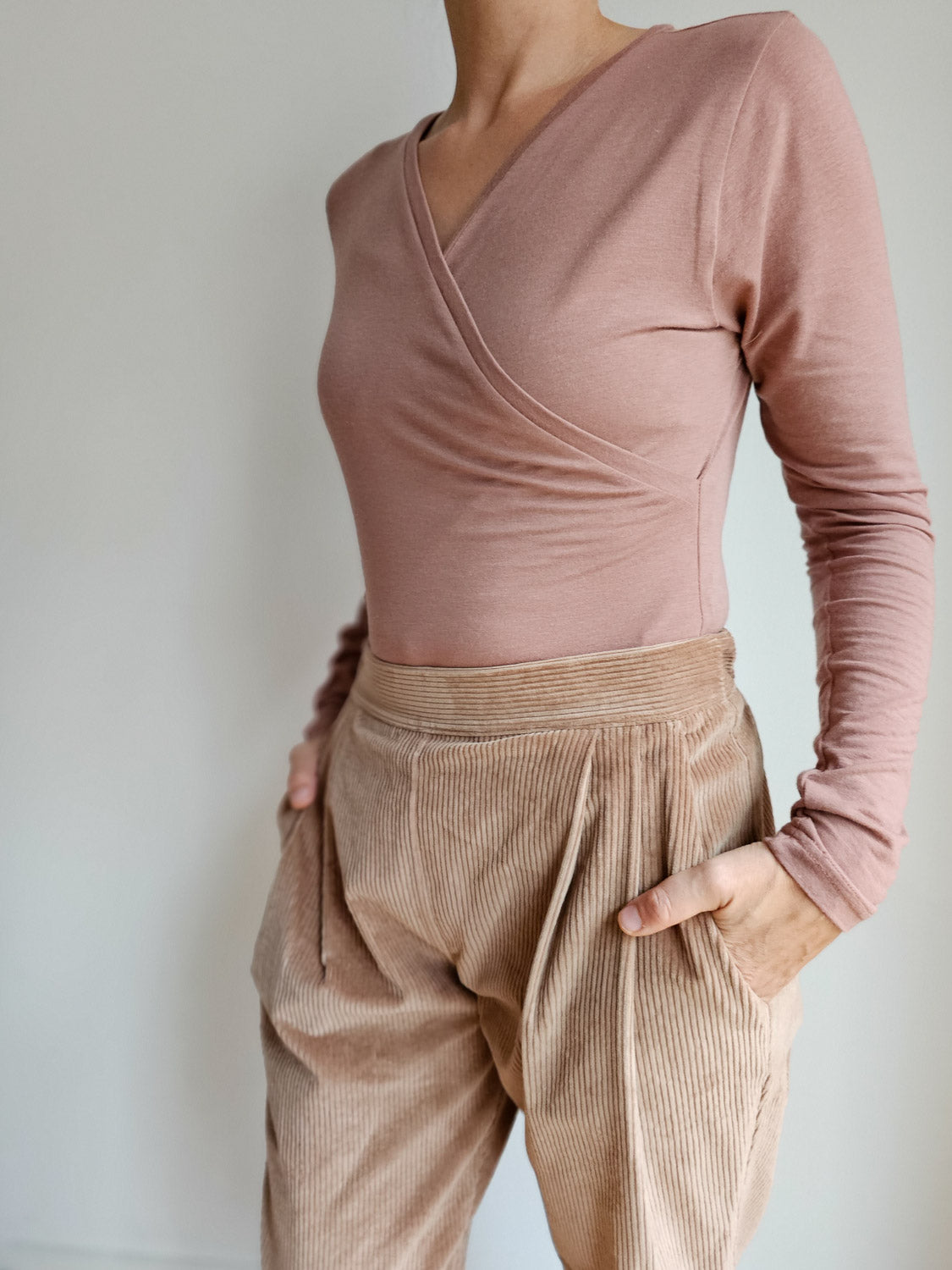 Frauen Langarmshirt Kaschmir-Mix - Zimt