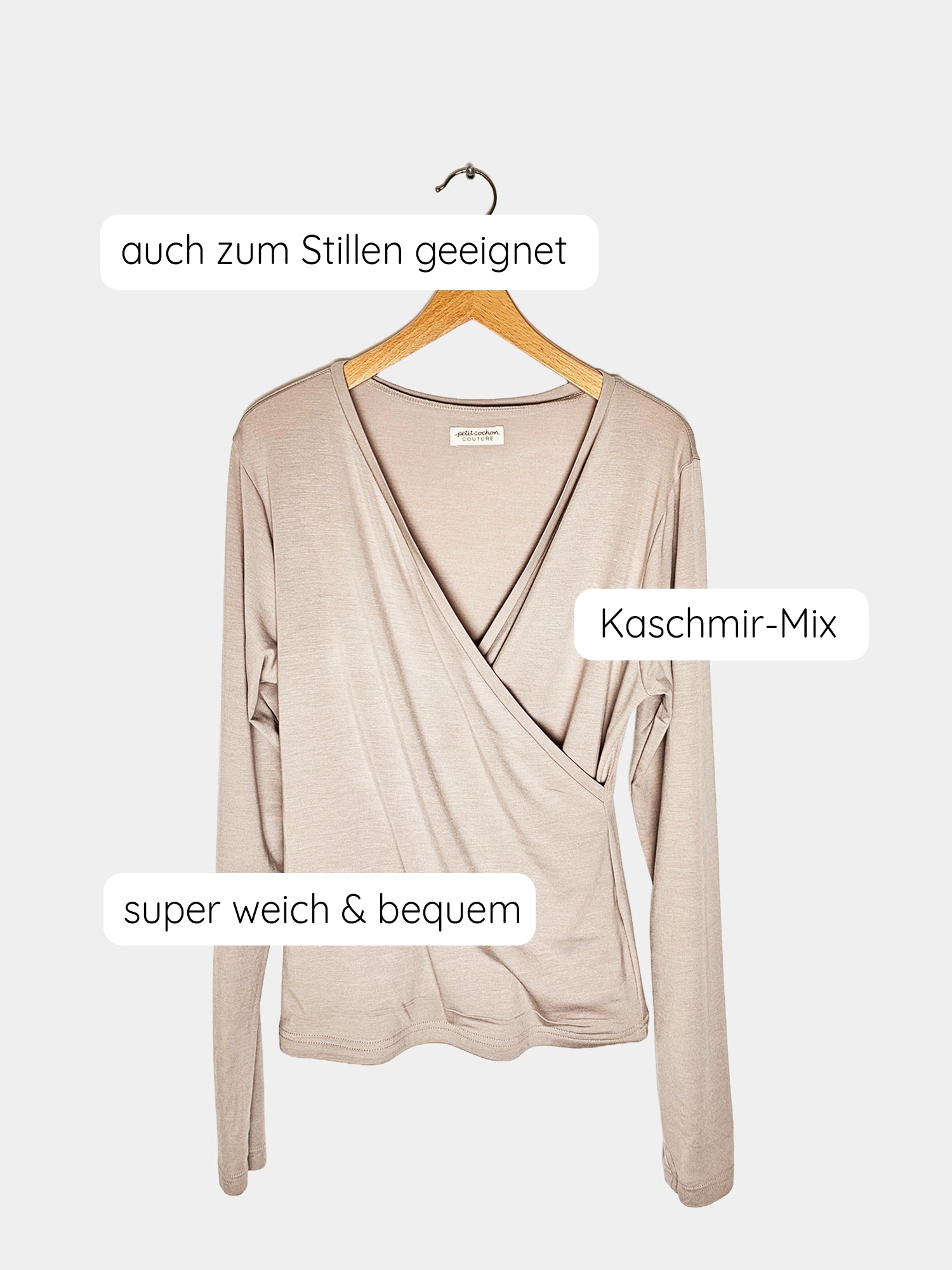 Frauen Langarmshirt Kaschmir-Mix - Sand