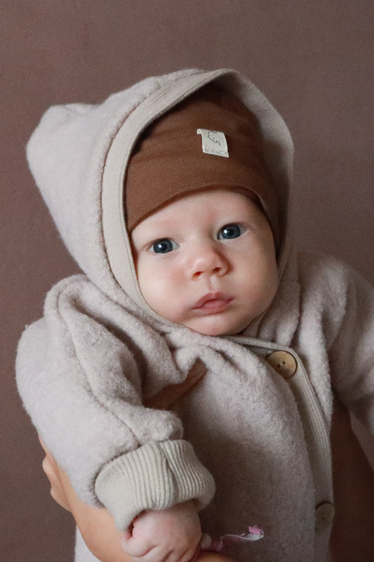 Wollwalk Overall für Babys. Handgenäht in Berlin.