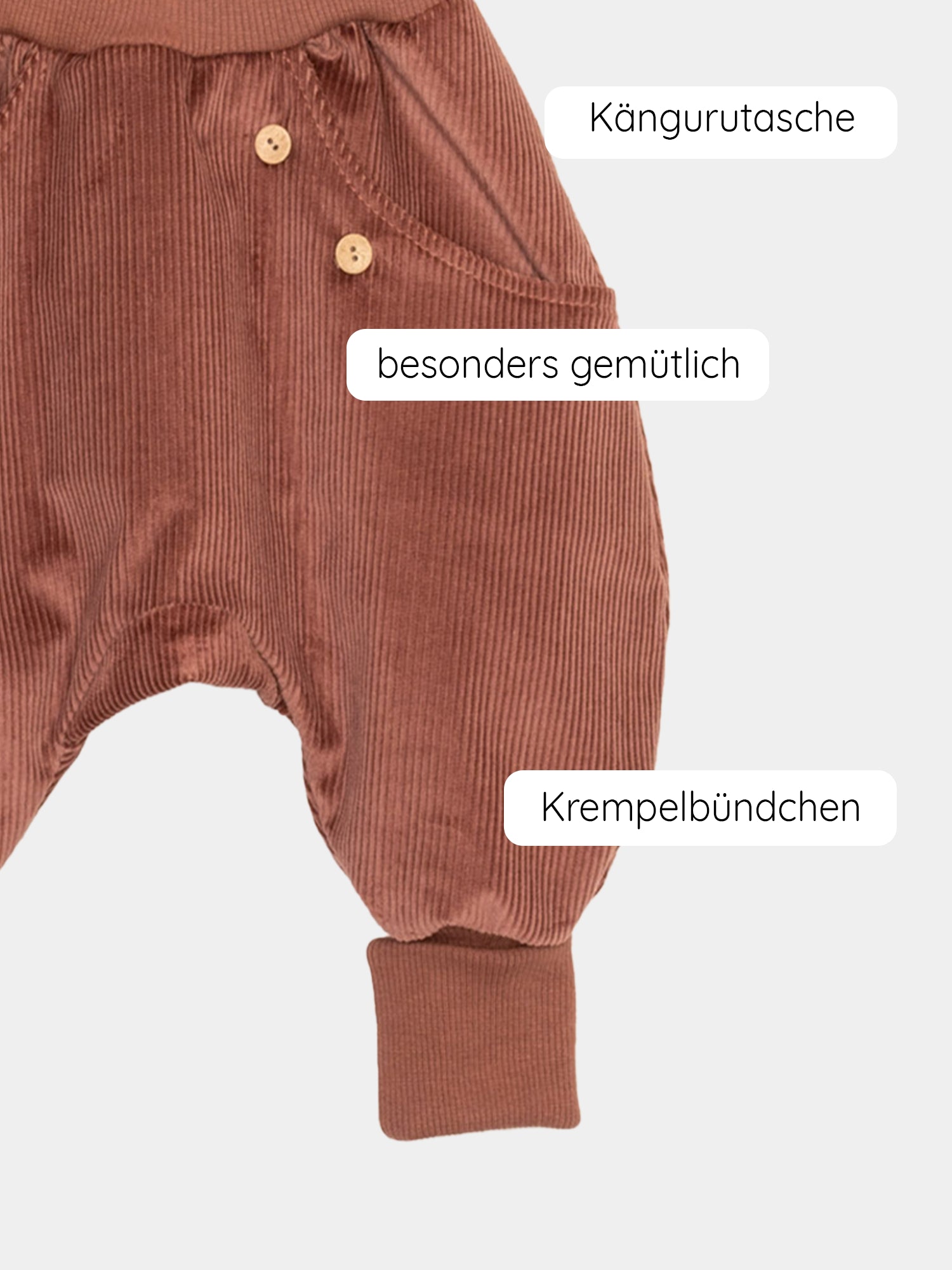 Knickerbocker Breitcord Stretch - Rosenholz