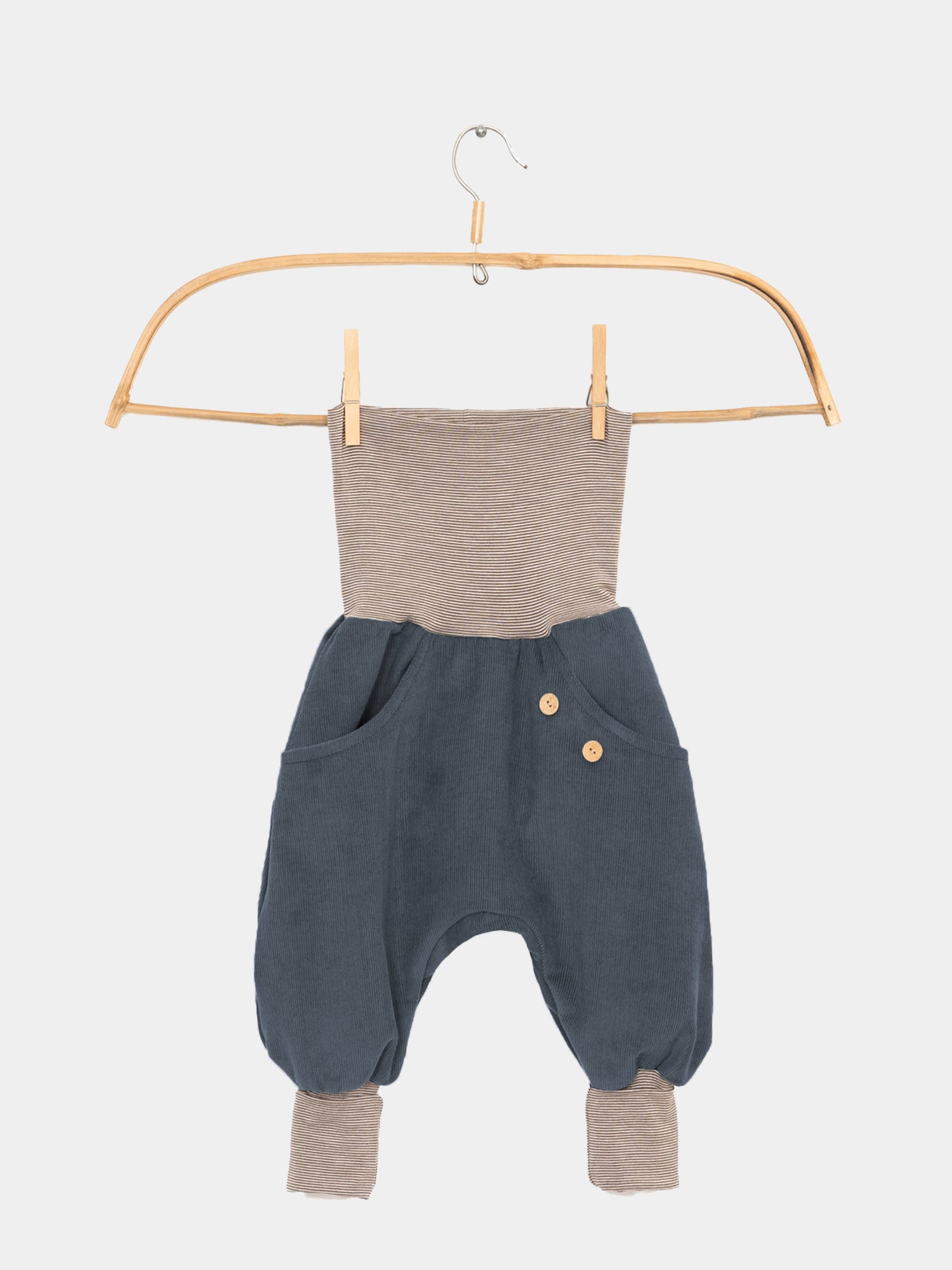 Knickerbocker Feincord Ringel - Blaubeere
