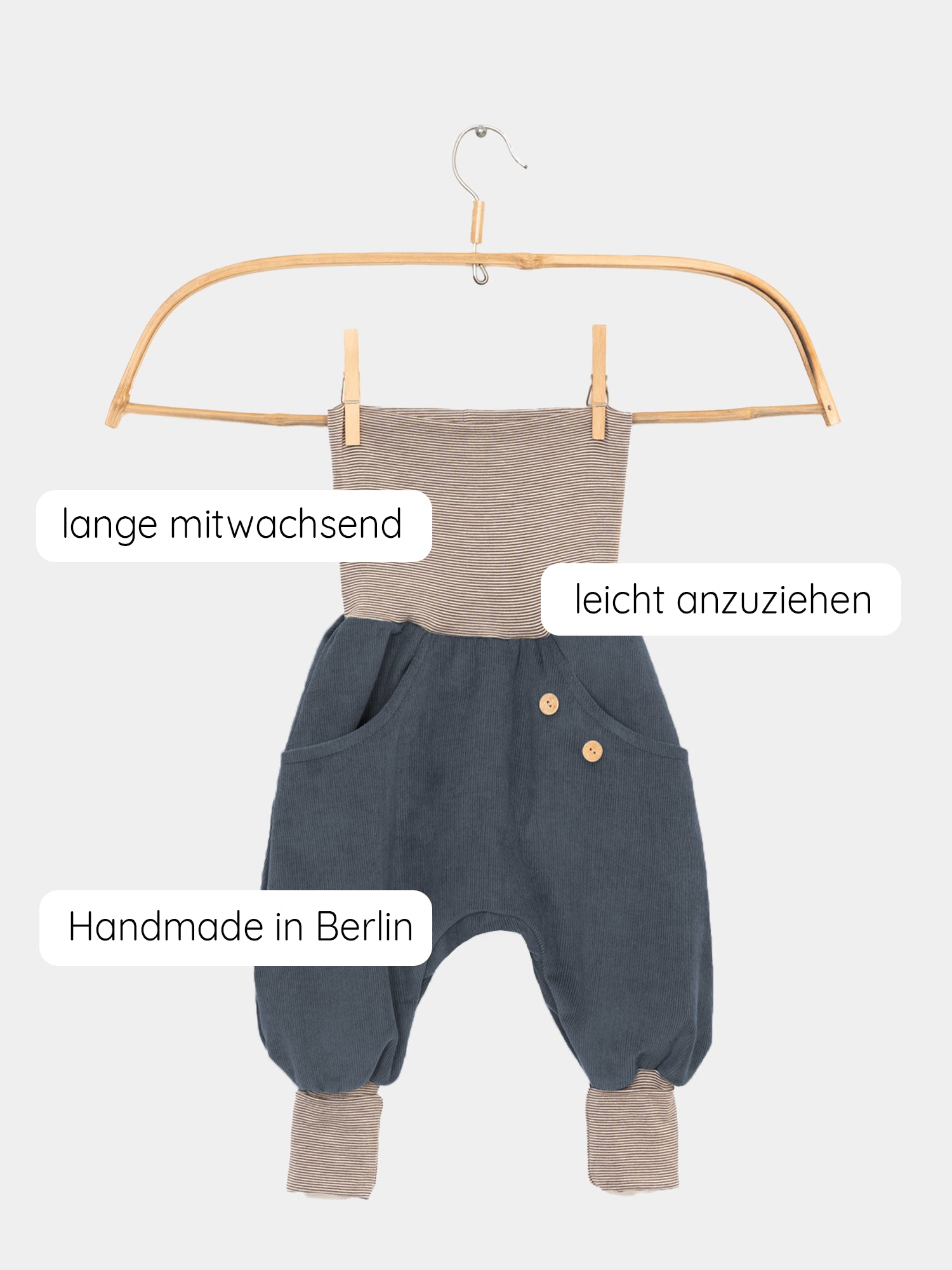 Knickerbocker Feincord Ringel - Blaubeere