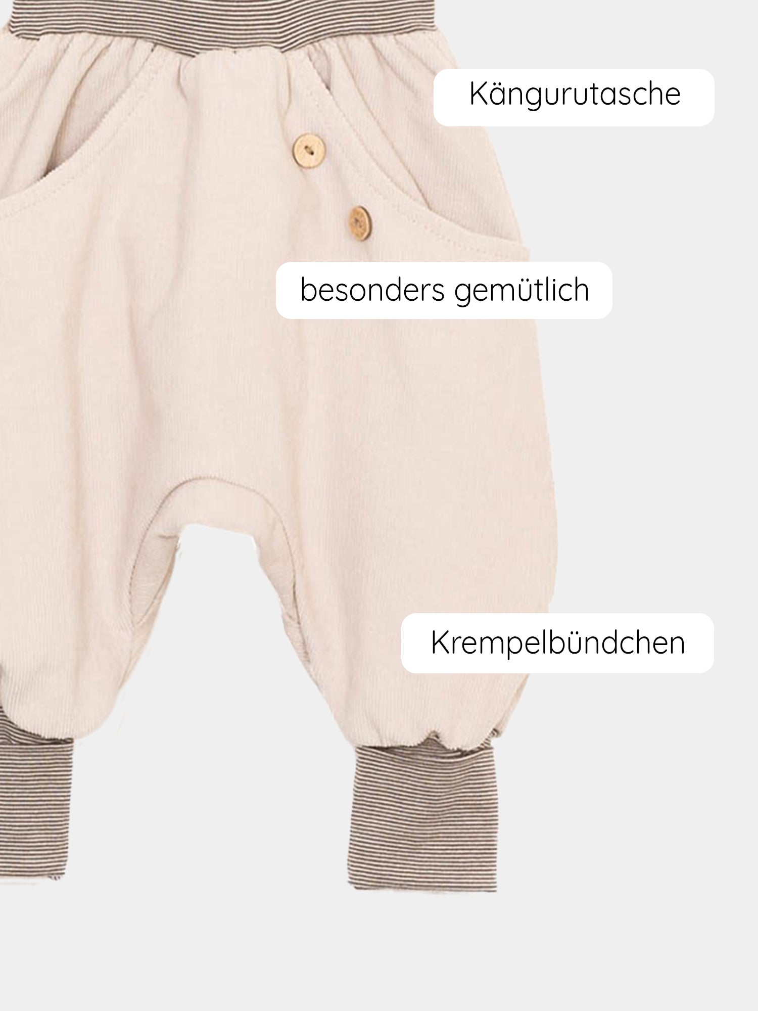 Knickerbocker Feincord Ringel - Sand