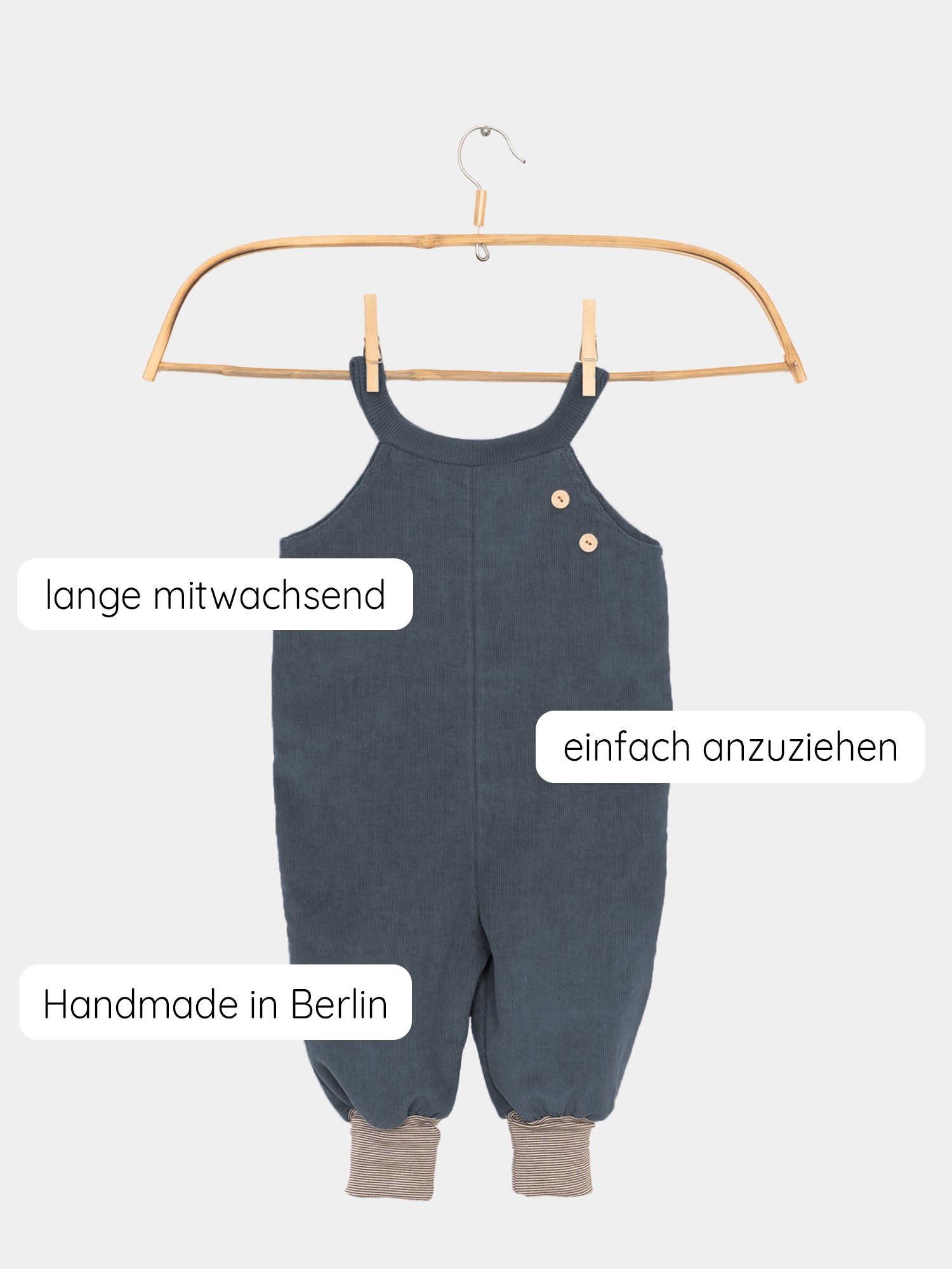Schlupflatzhose Feincord - Blaubeere