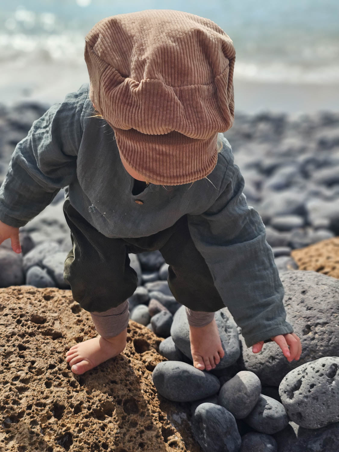 Michelmütze Breitcord Stretch - Weizen