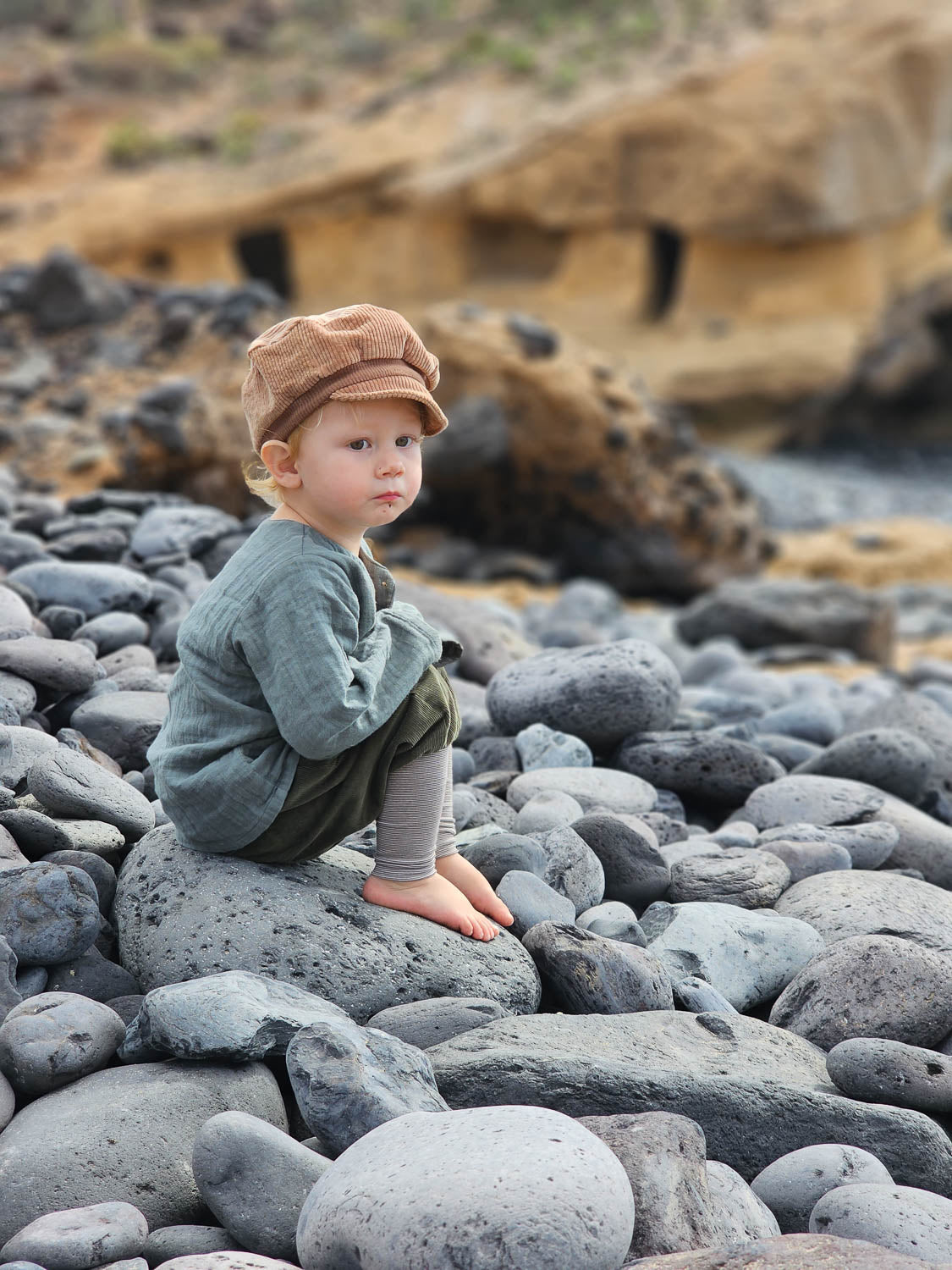 Michelmütze Breitcord Stretch - Weizen