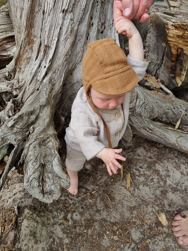 Mini Overall Bio-Musselin - Sand