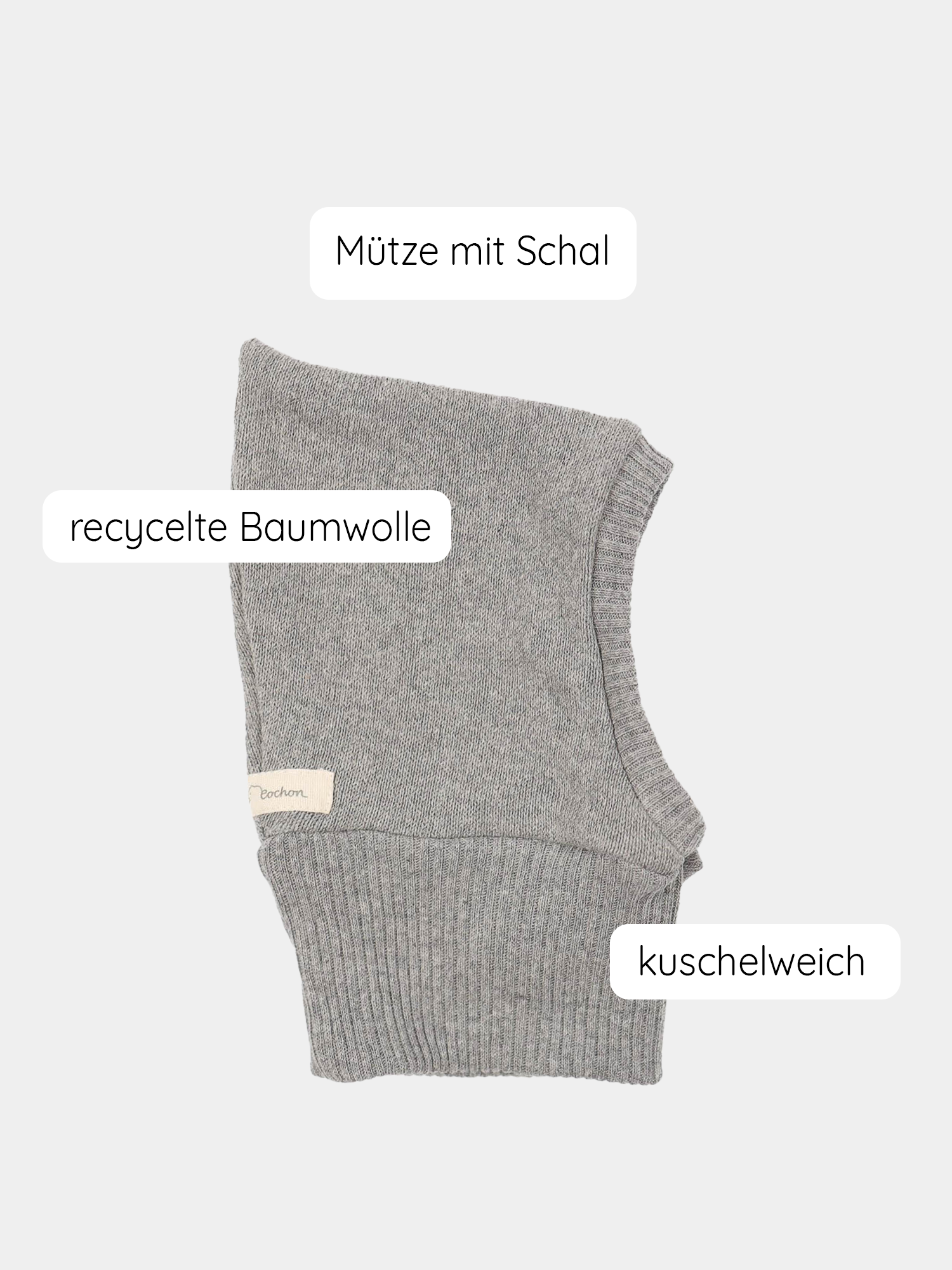 Schlupfmütze Strick - Maus