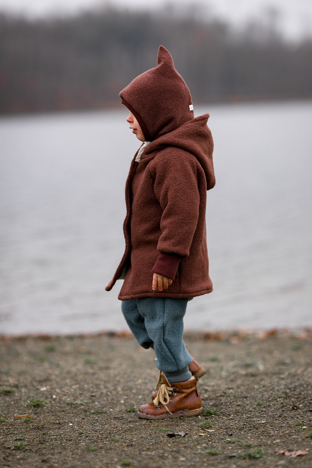 Wool Pixie Jacket with - chestnut