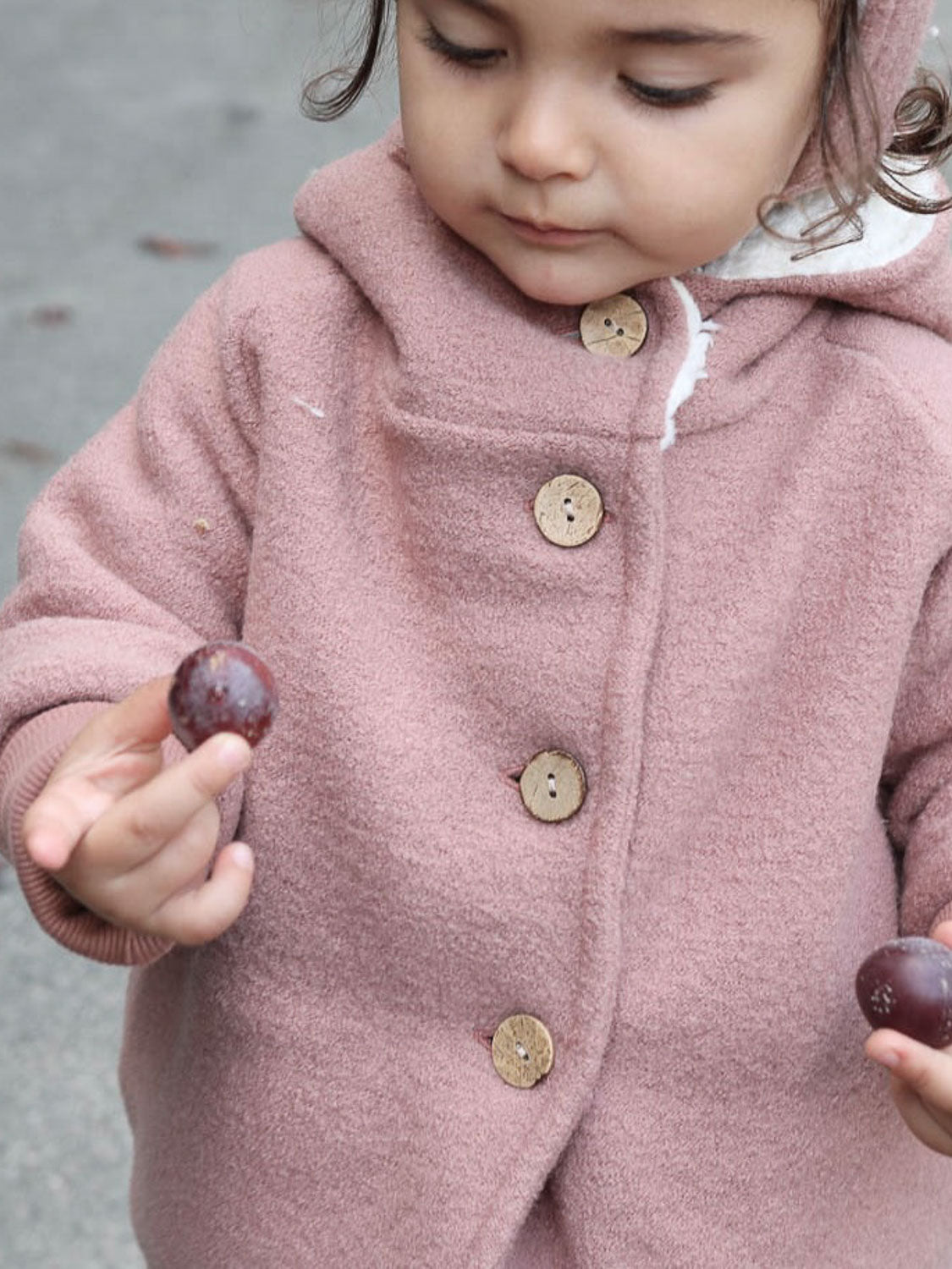 Wool Pixie Jacket with Teddy - powder
