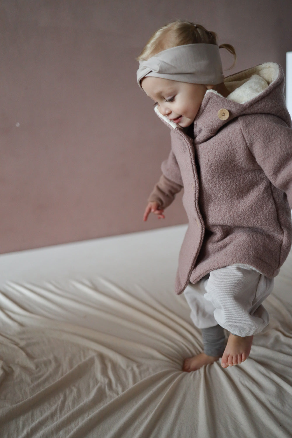 Wool Pixie Jacket with Teddy - powder