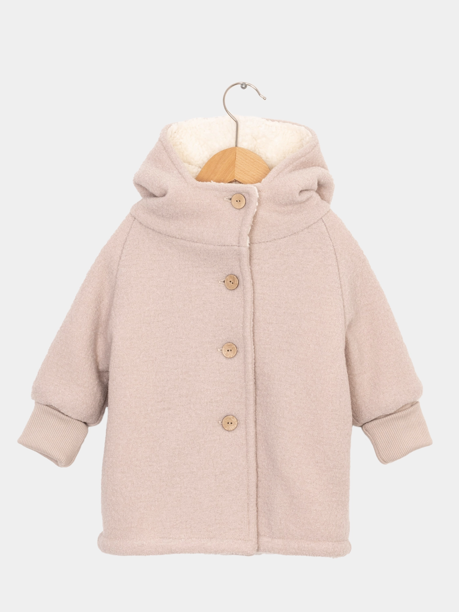 Wool Pixie Jacket with Teddy - sand