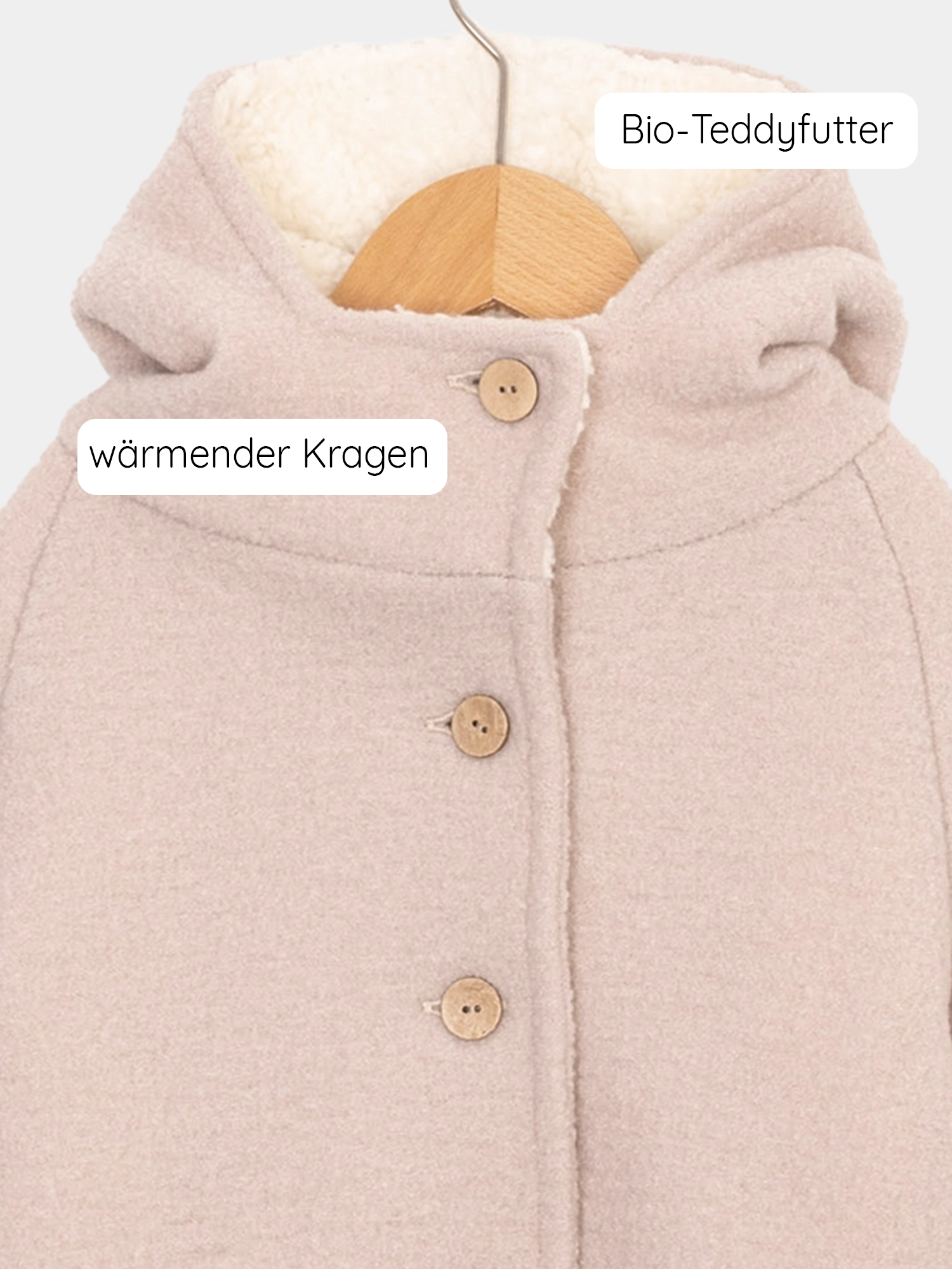 Wool Pixie Jacket with Teddy - sand