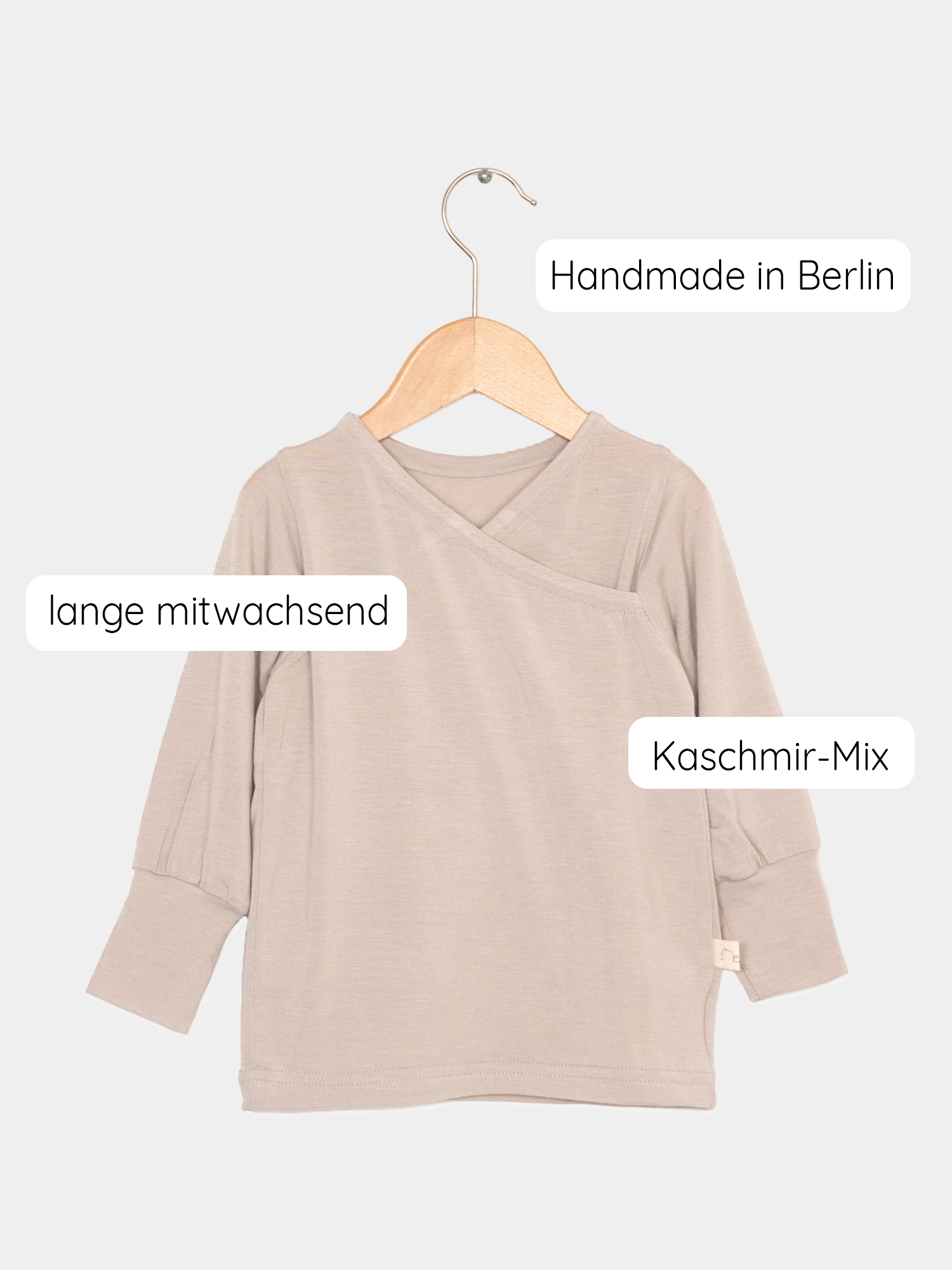 Wickelshirt aus Kaschmir-Mix - Sand