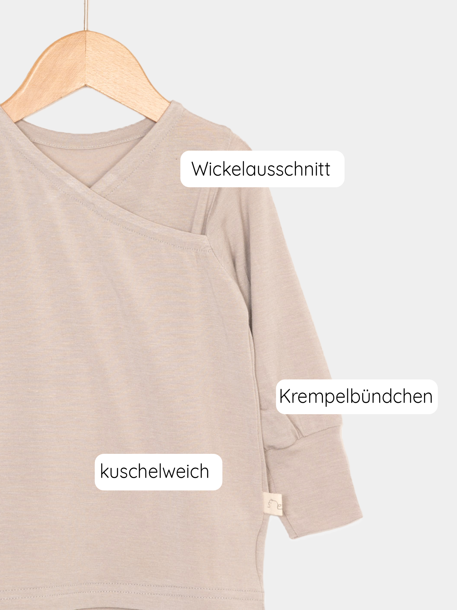 Maglietta a portafoglio in misto cashmere - Sabbia