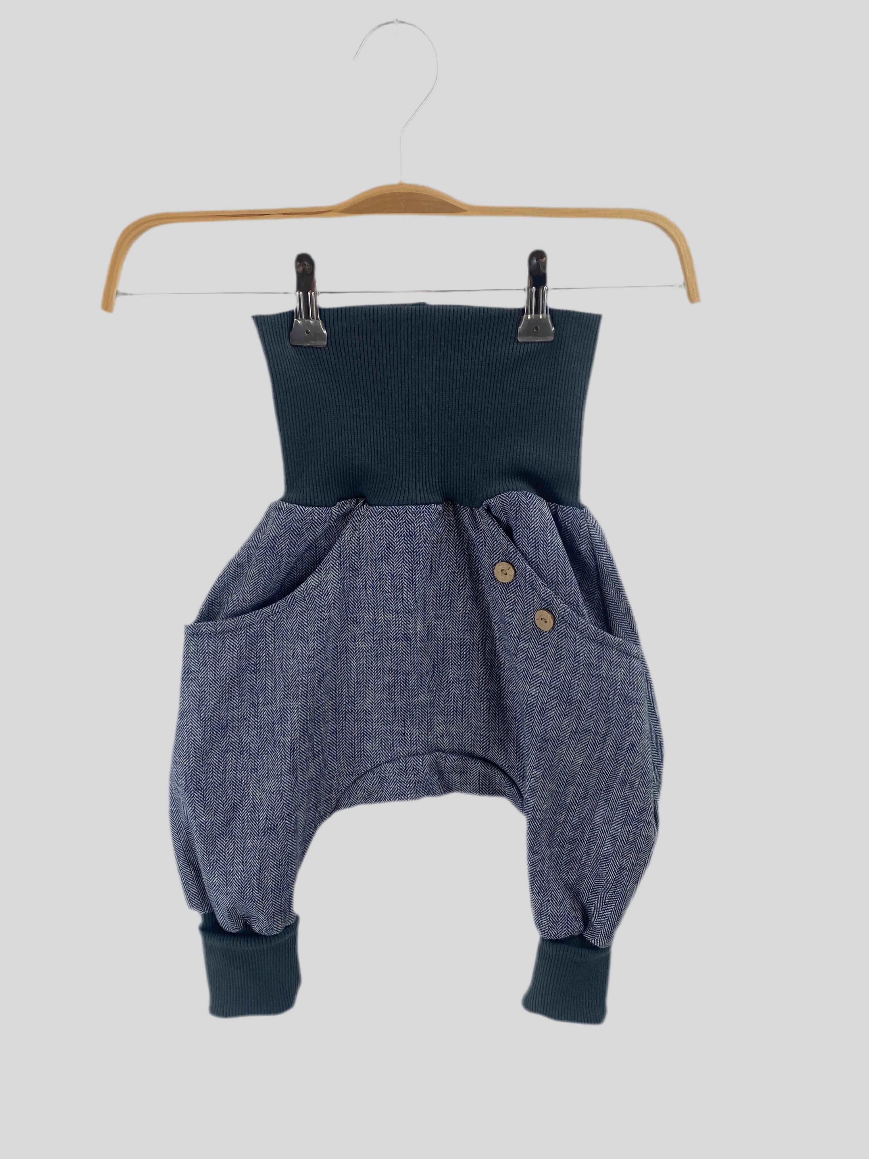 NEU Knickerbocker Fischgrat Blaubeere mit Rippbündchen Gr 1Y