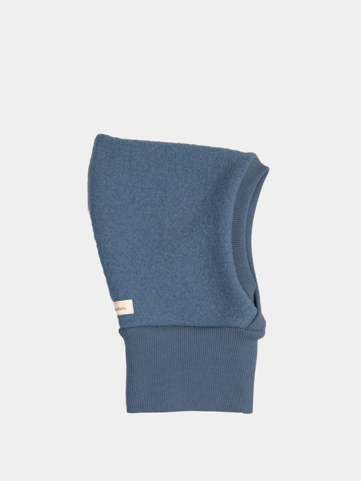 Schlupfmütze Wollwalk Ozean Gr 2-4/5Y, eine weiche, fleeceartige Kapuze mit geripptem Bund am Hals, kleines gewebtes Etikett am Saum. Zustand: wie neu.