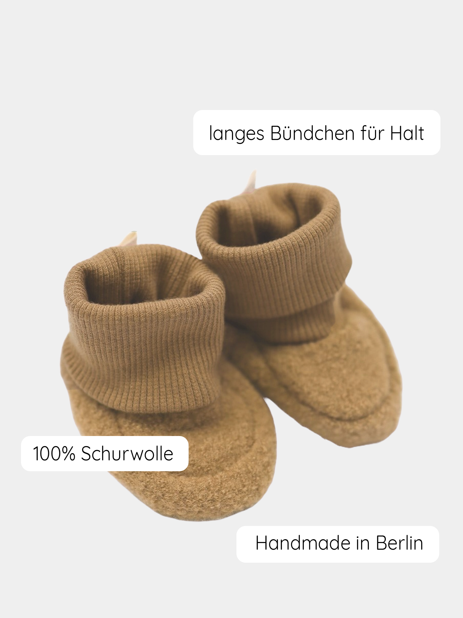 Babybooties Wollwalk - Kamel