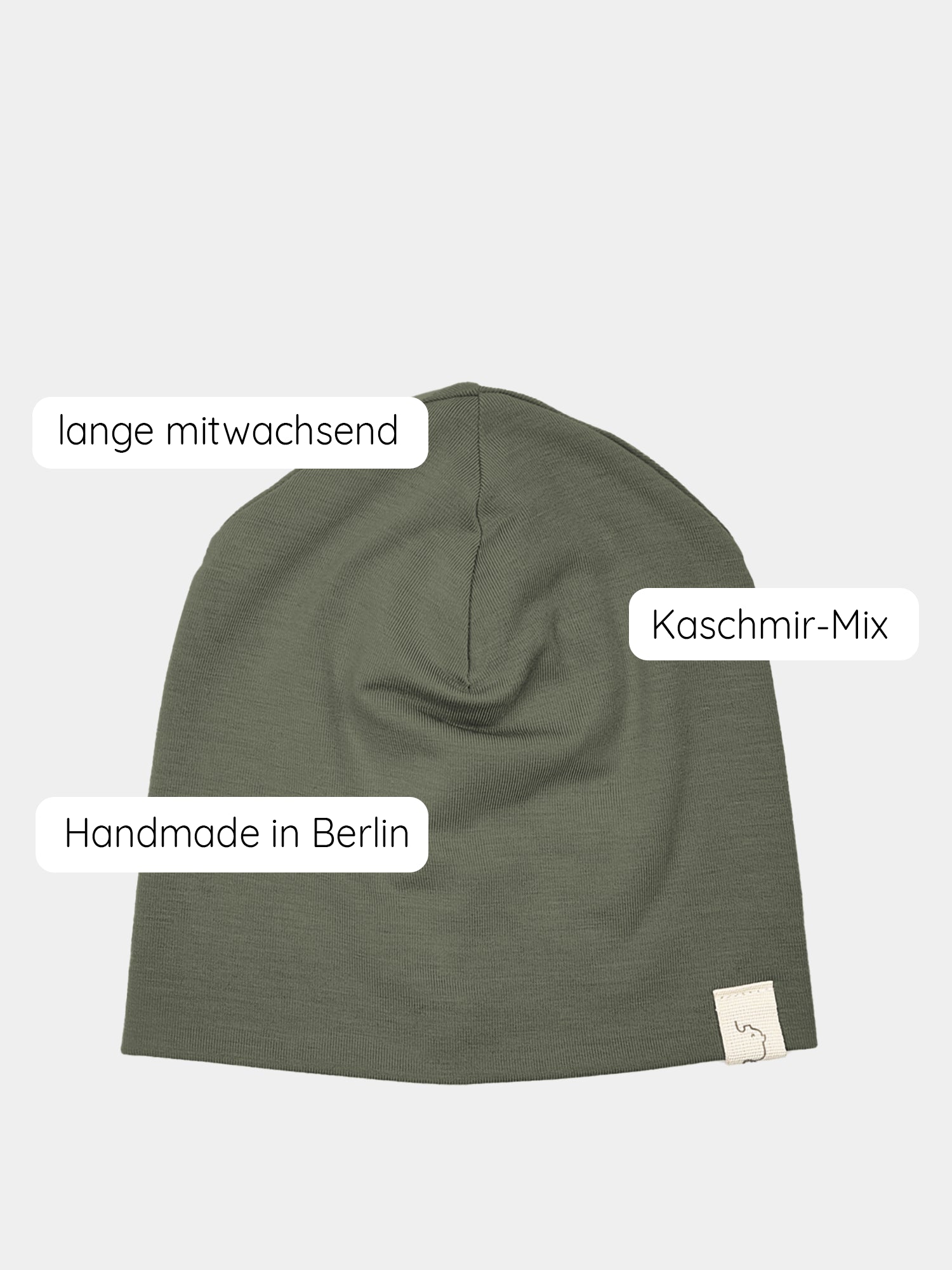 Cashmere mix beanie - Avocado