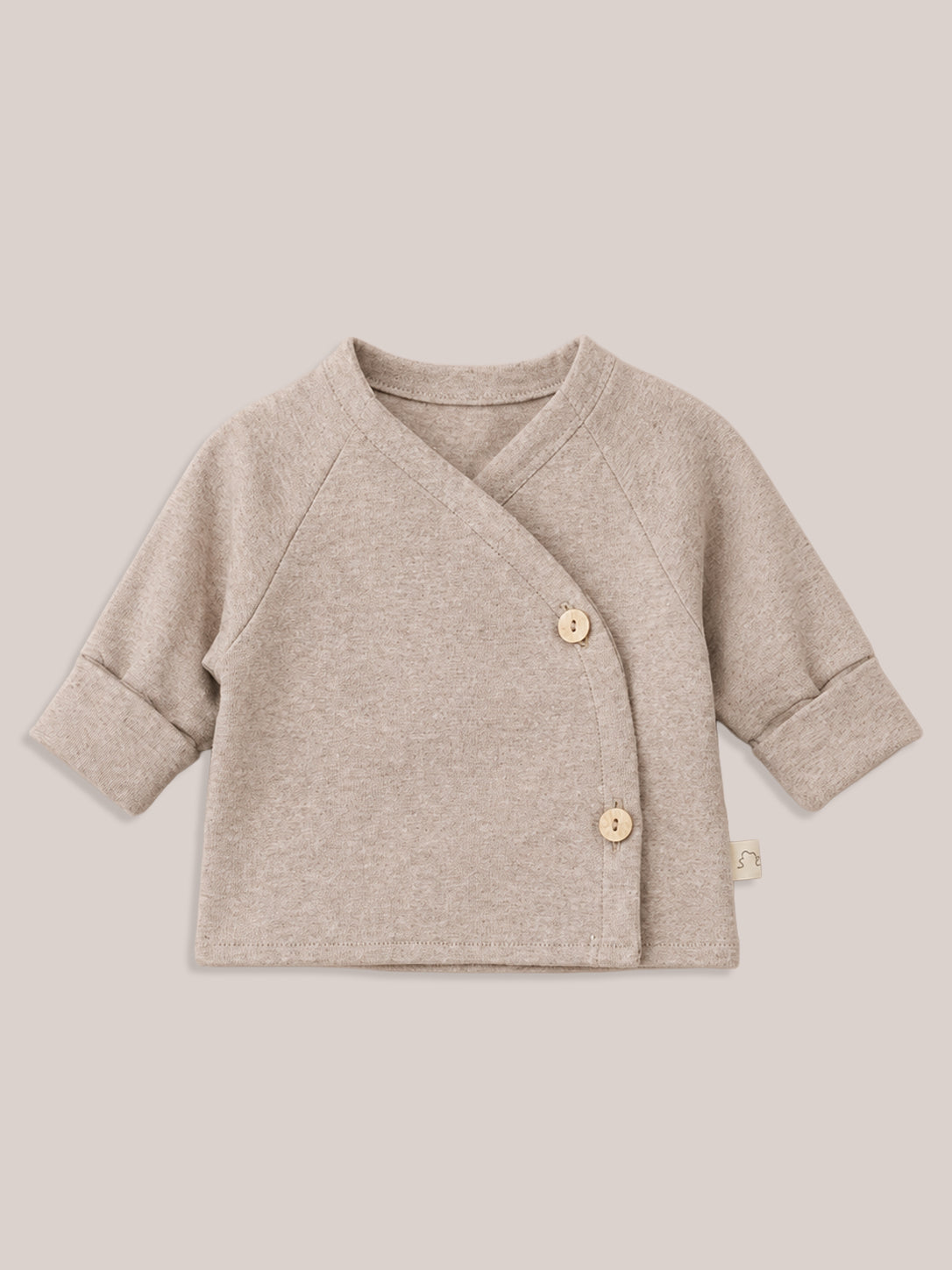 Baby Wrap Shirt Fine Knit - Soot Mottled