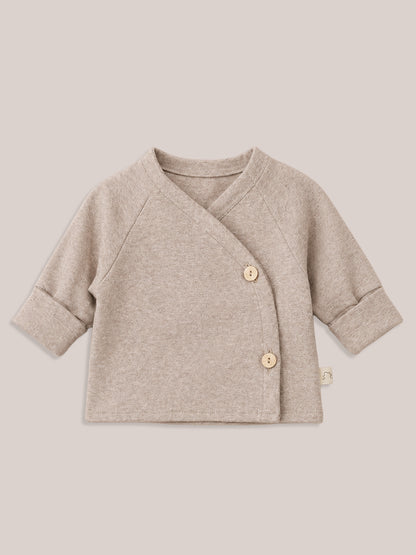 Baby Wrap Shirt Fine Knit - Soot Mottled