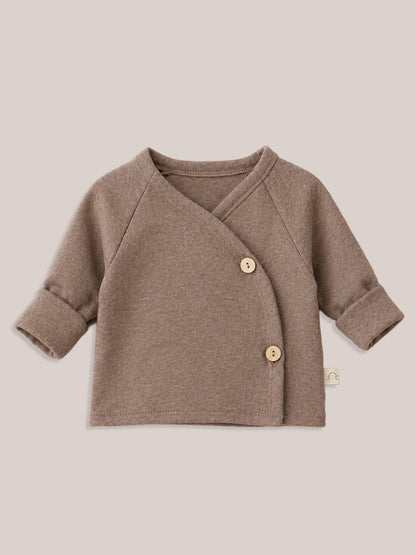 Baby Wrap Shirt Fine Knit - Soot Mottled