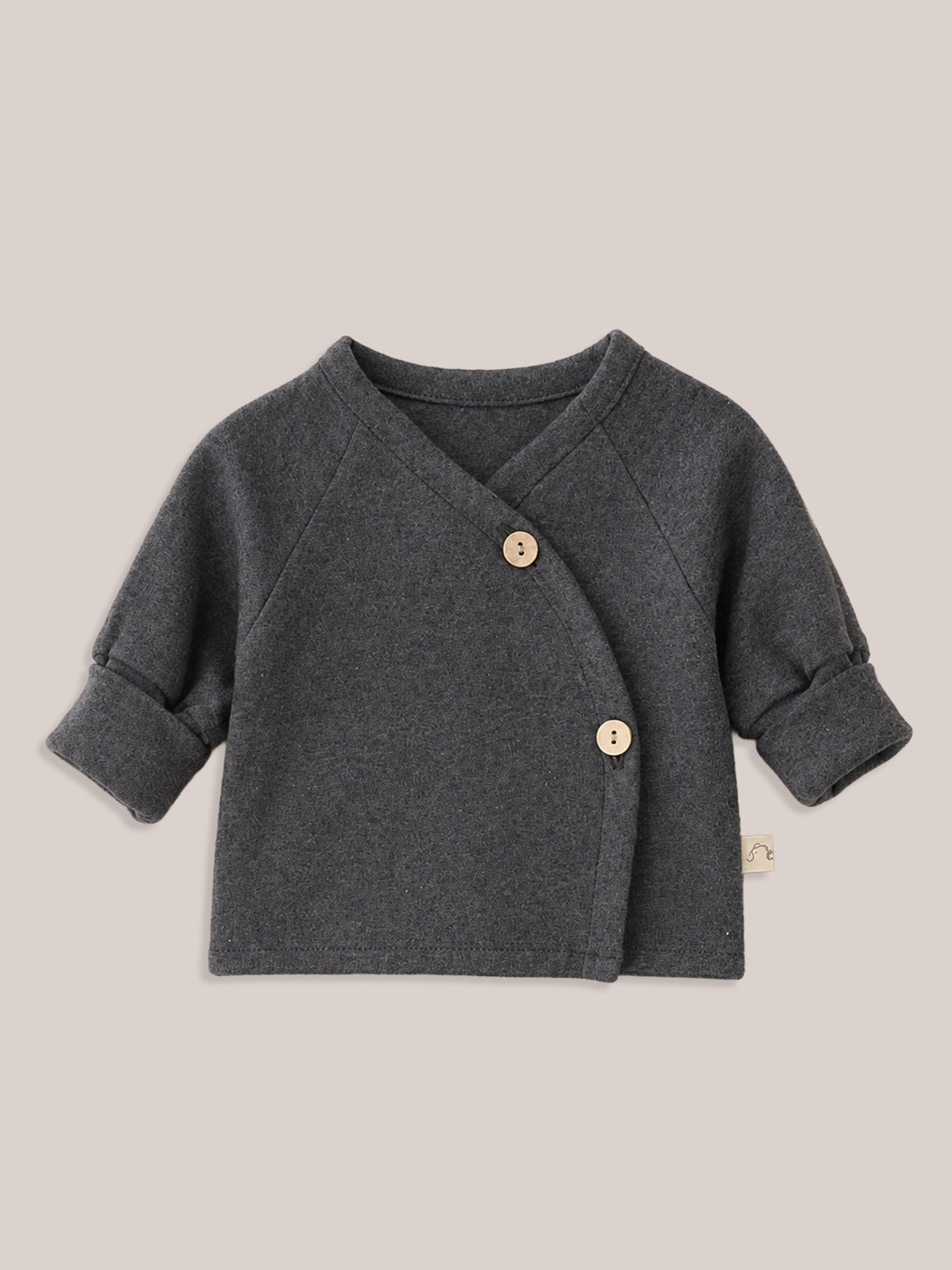 Baby Wrap Shirt Fine Knit - Soot Mottled