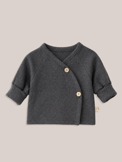 Baby Wrap Shirt Fine Knit - Soot Mottled