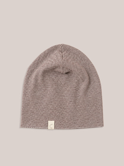 Beanie Organic Cotton - Chocolate Stripes