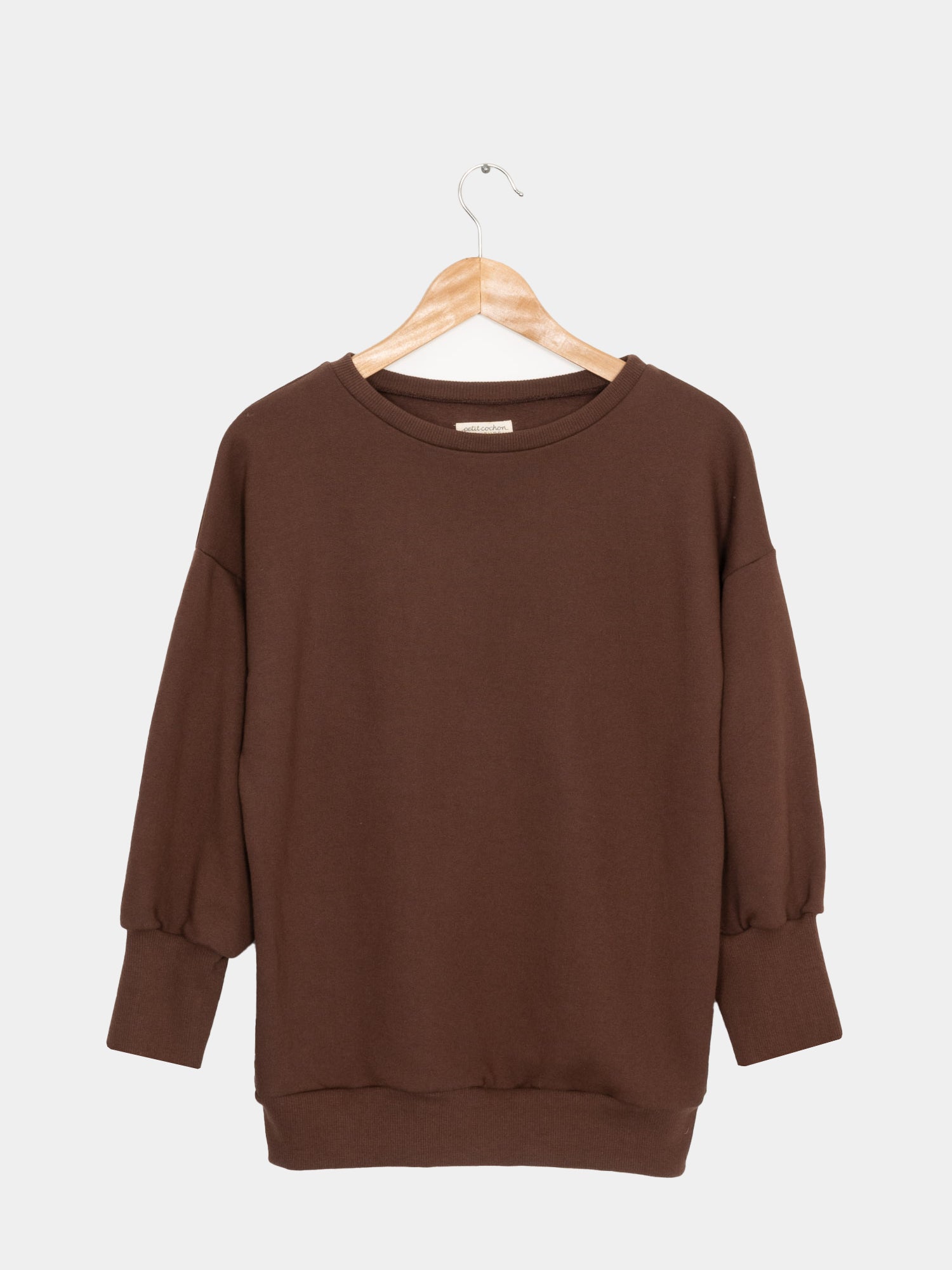 Pump sweater made from organic cotton - chocolate