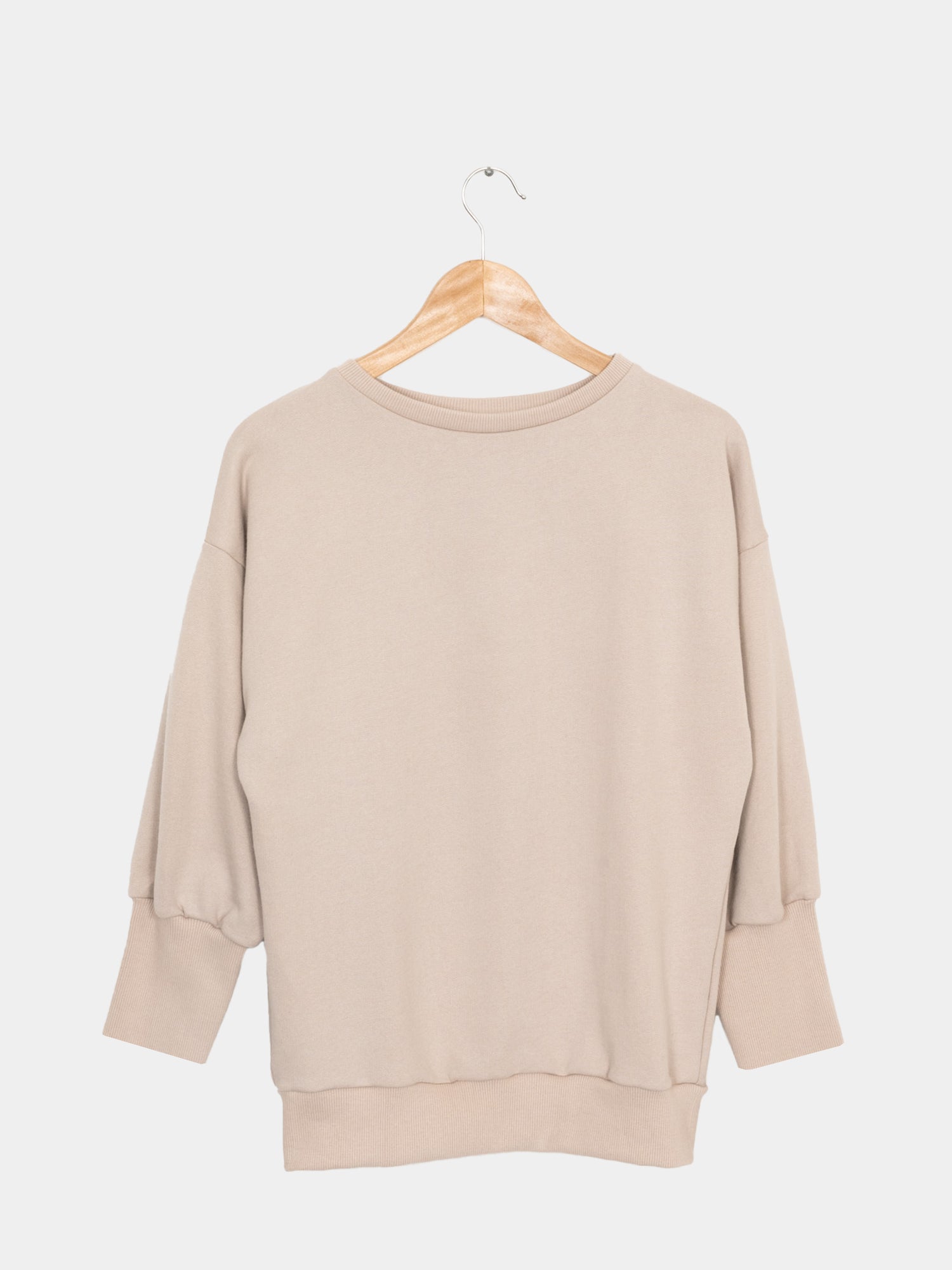 Pump sweater made from organic cotton - Sand