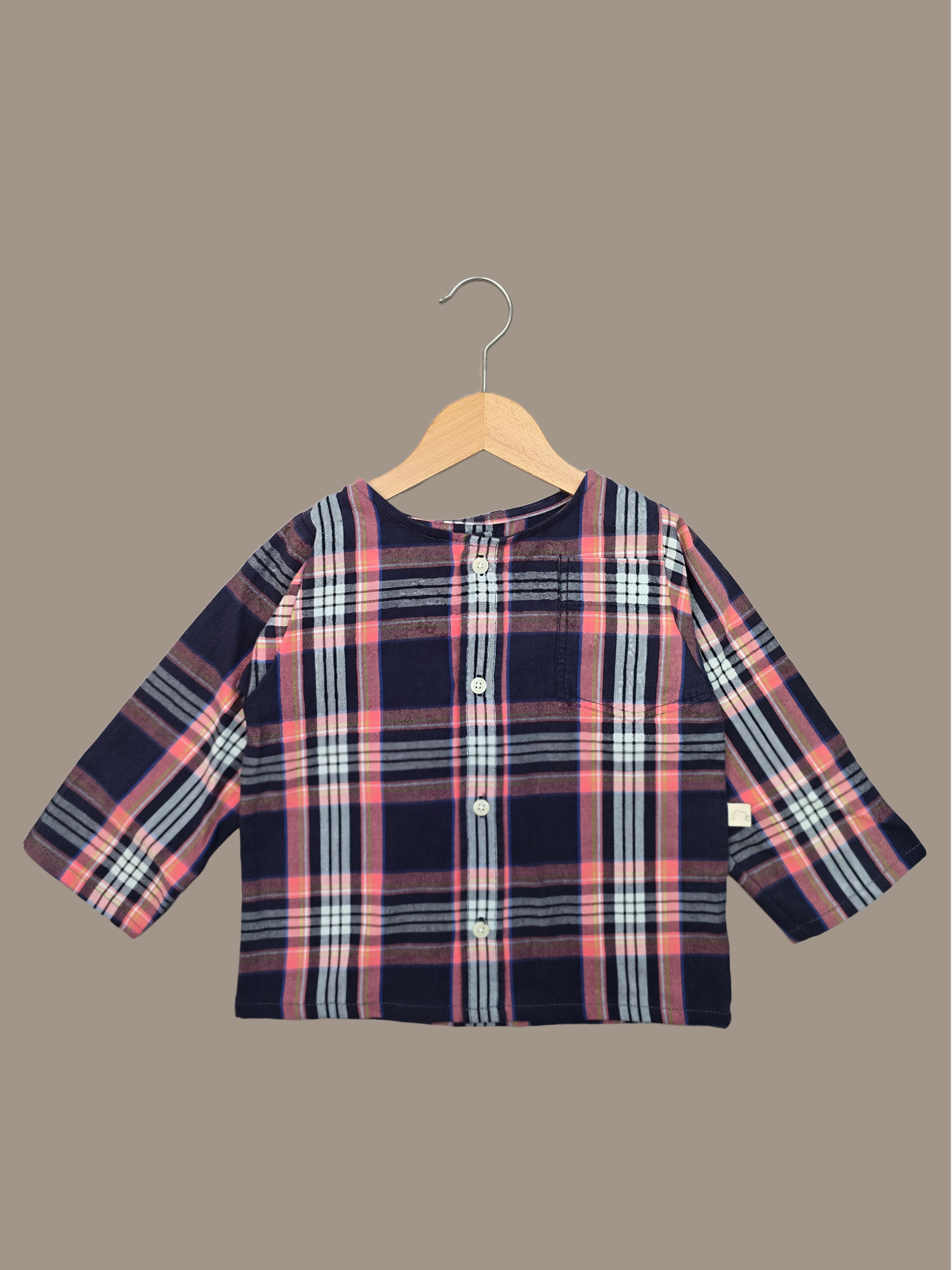 Recycling Hemdchen Flanell Gr. 2Y (86-104) - Blau-Rot Karo