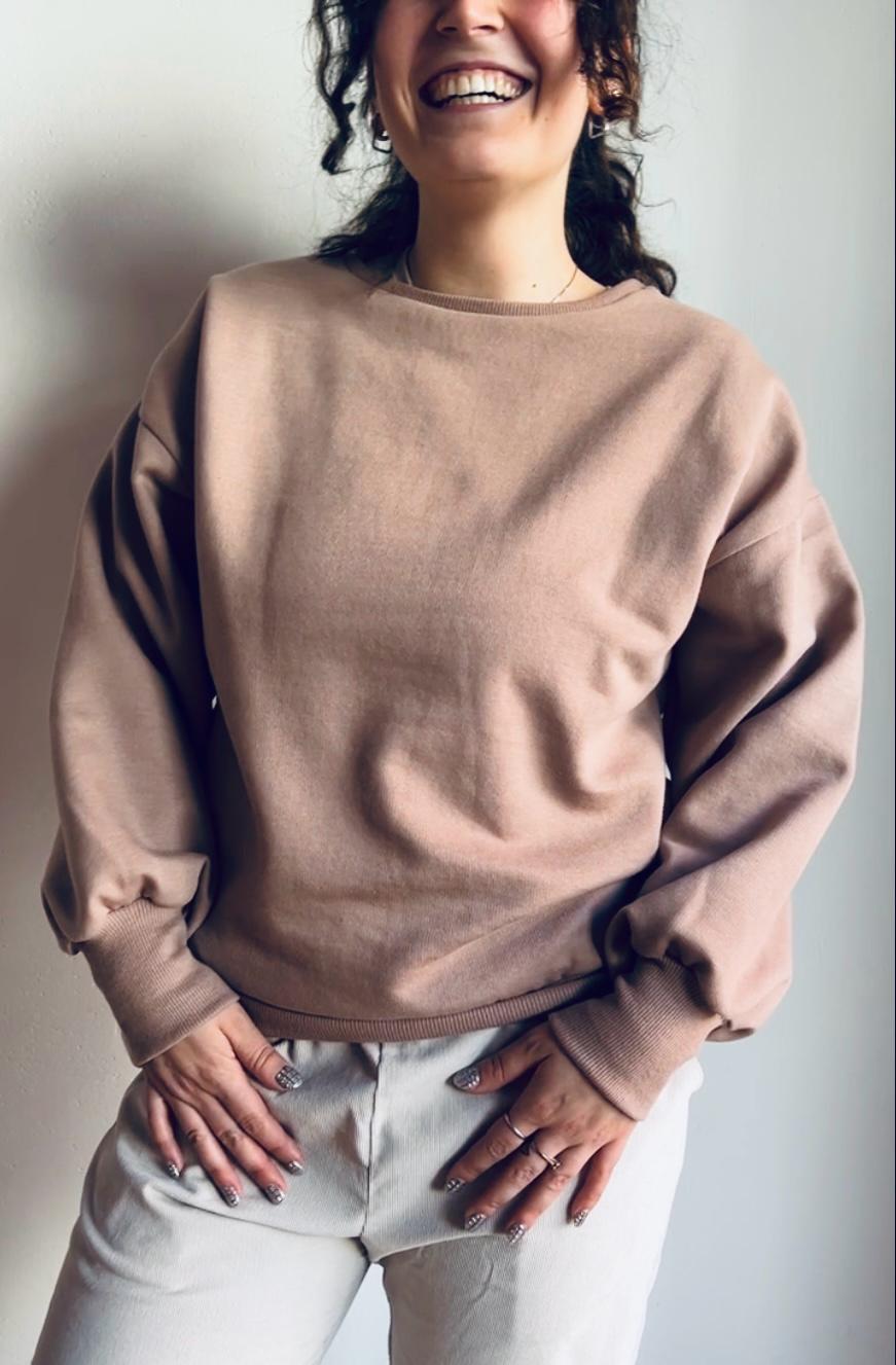 Pump sweater made from organic cotton - powder