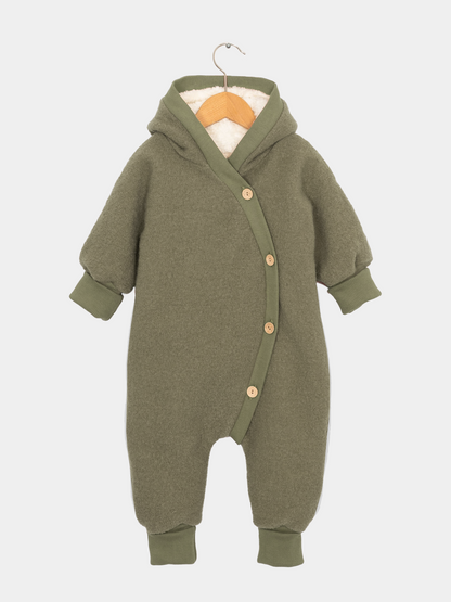 Tutina teddy in lana cotta - Pistacchio